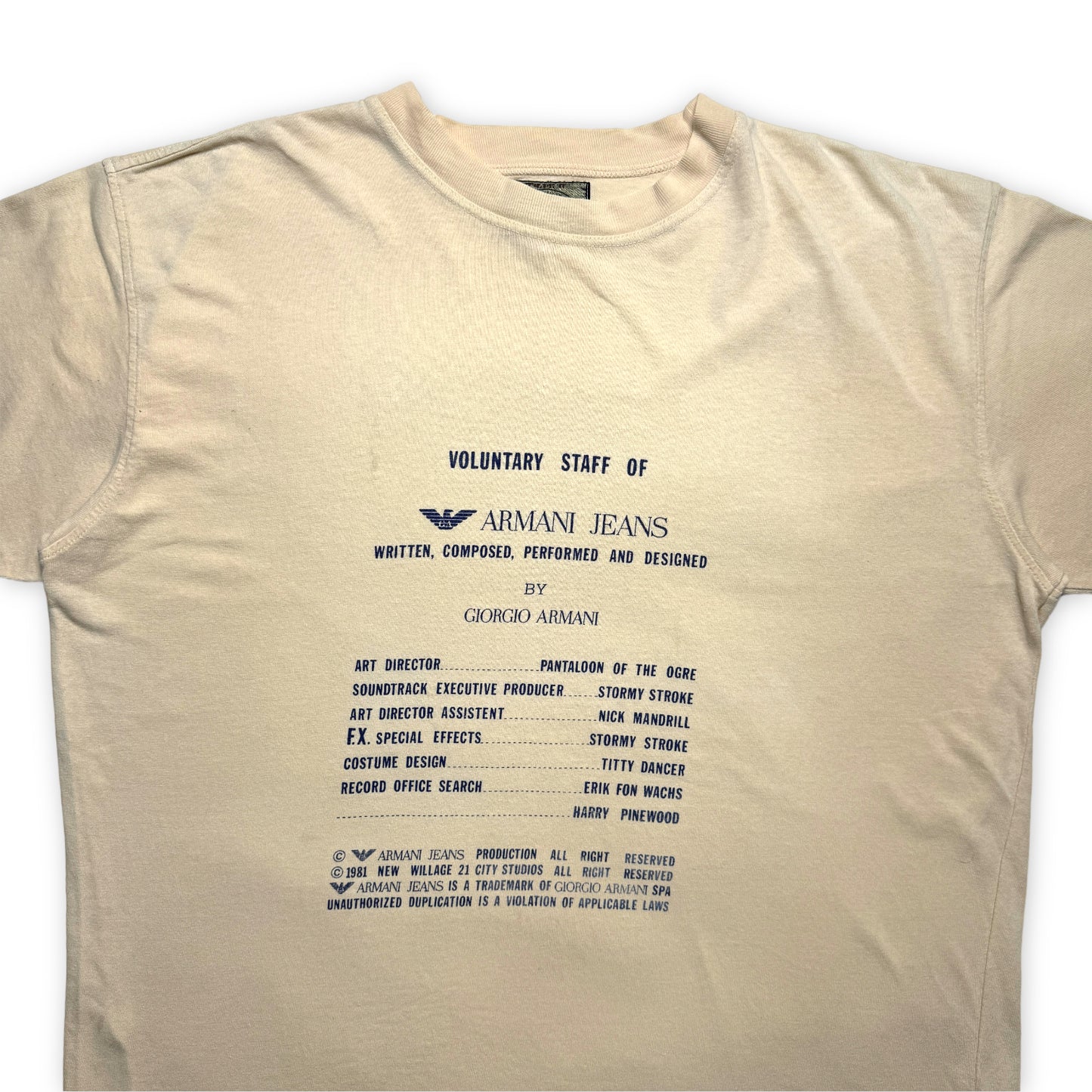 Armani Jeans Staff Tee de la fin des années 1990 - Moyen / Grand