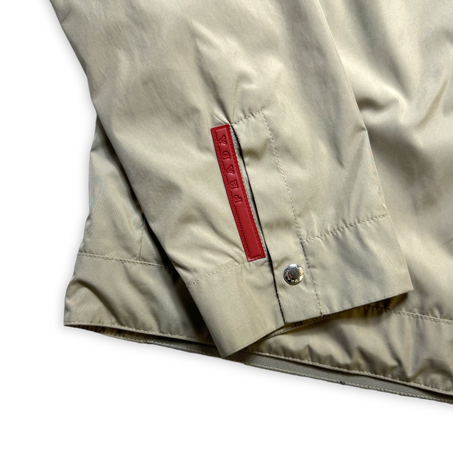 Prada Sport Beige Zipped Nylon Harrington - Large