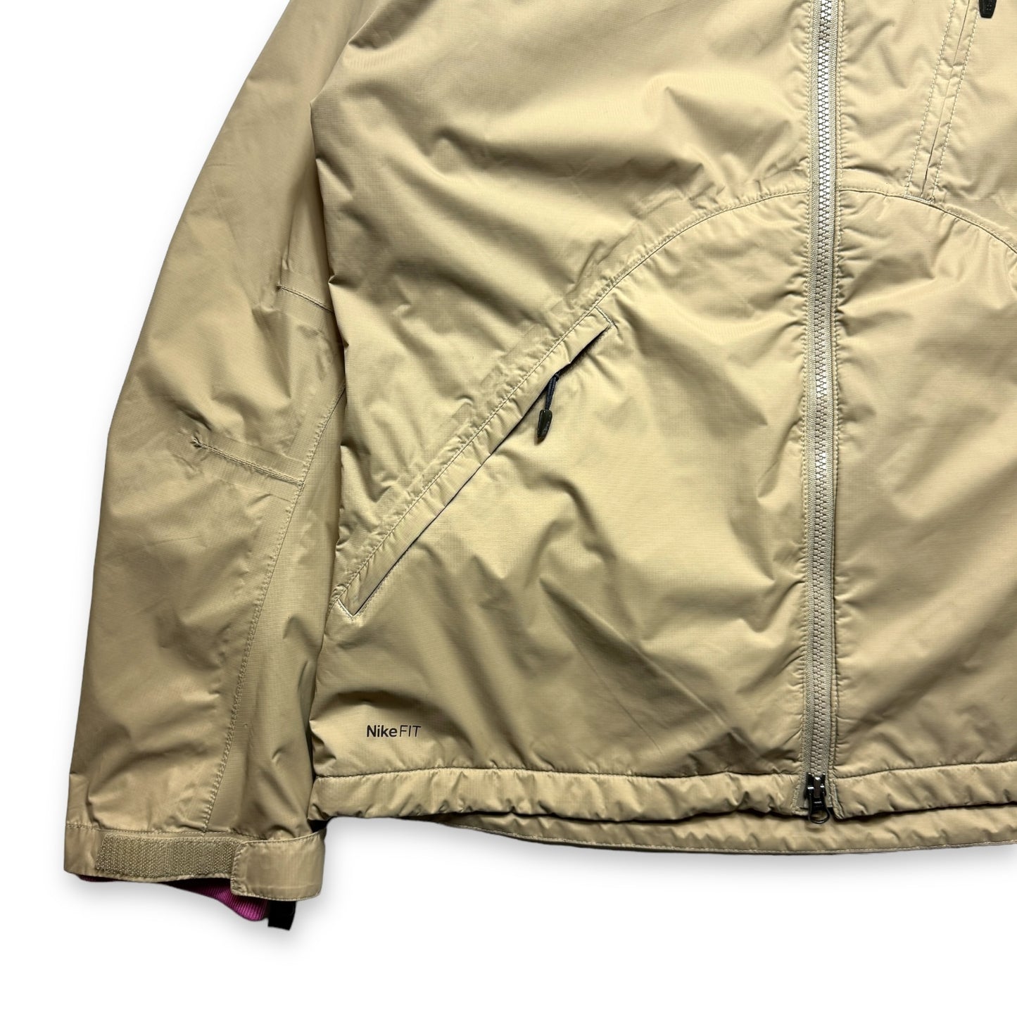 Early 2000's Nike ACG 2in1 Beige/Fluorescent Pink Tri-Pocket Jacket - Small / Medium