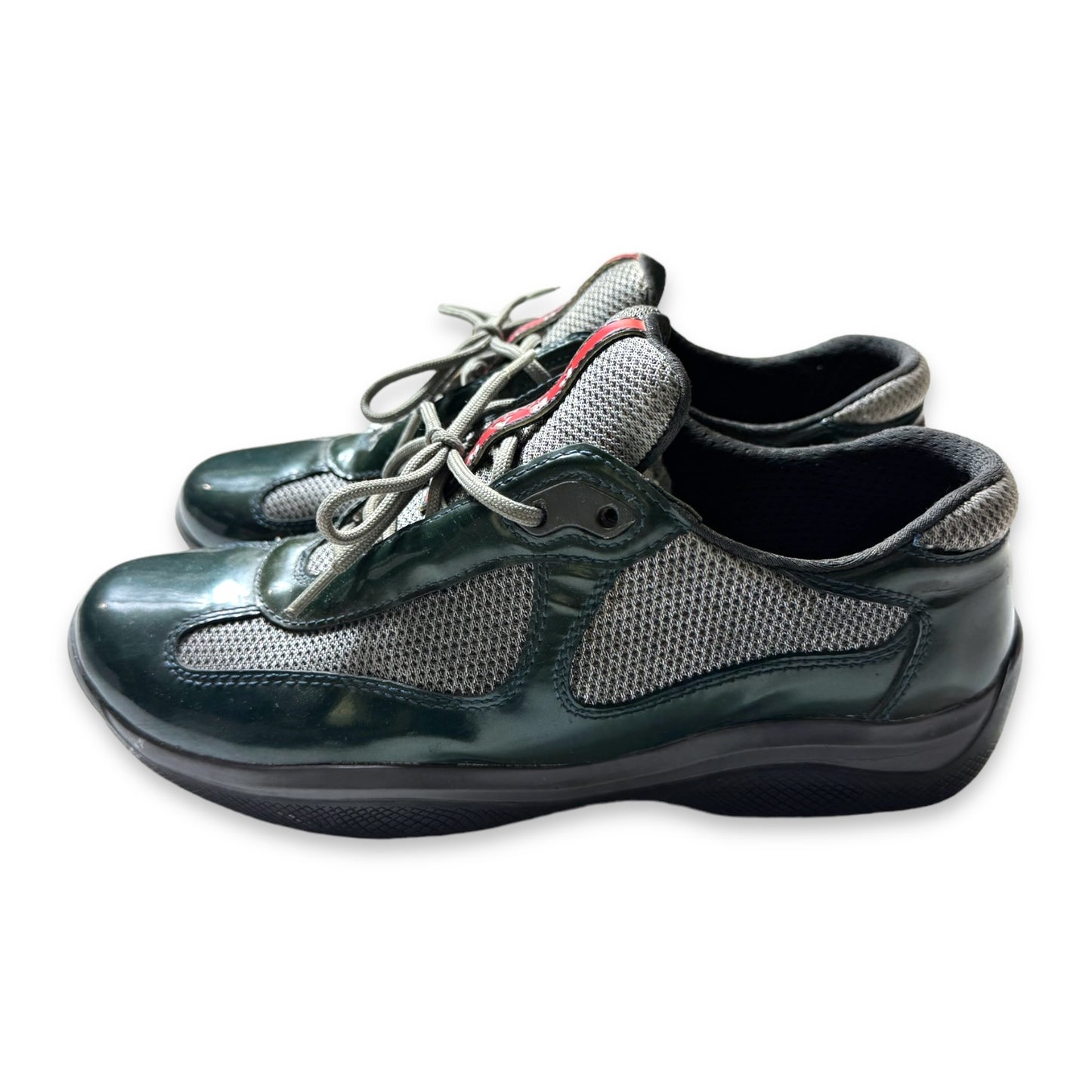 Prada Deep Green Patent American Cups - UK7 / US8