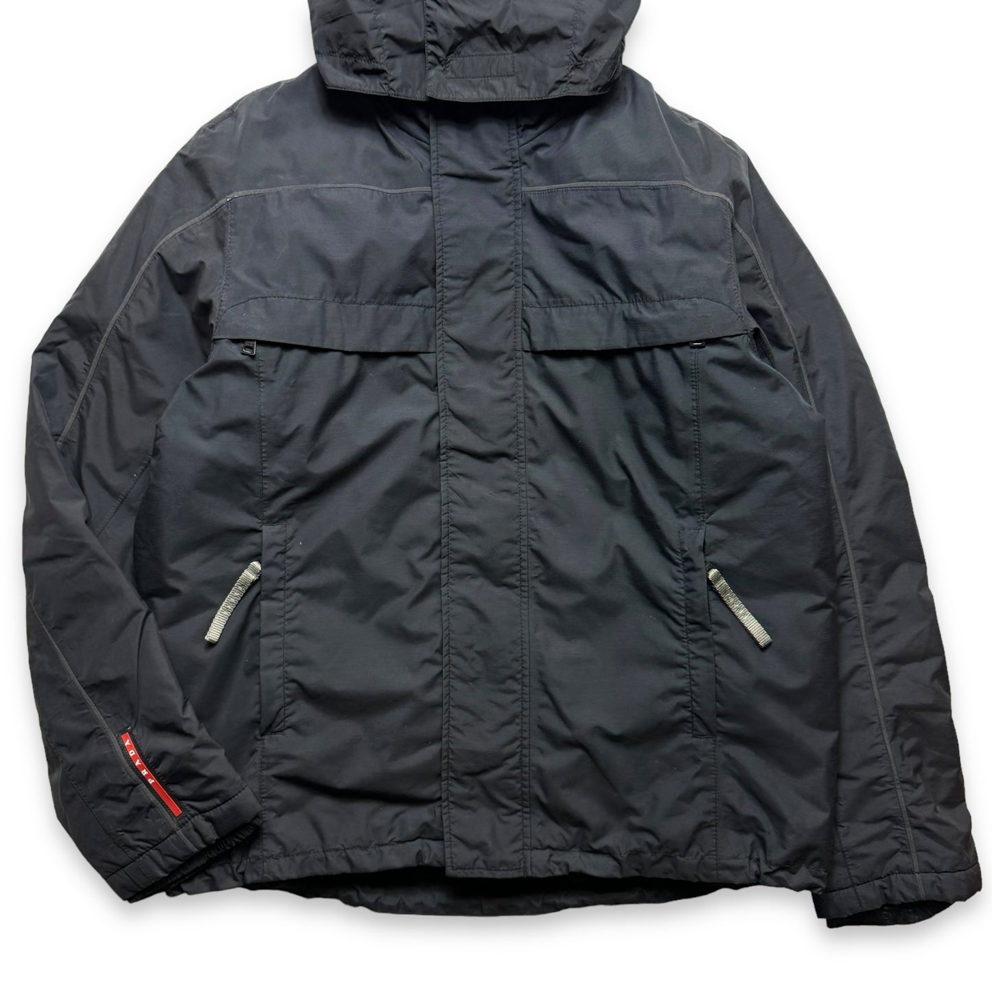 Early 2000's Prada Mainline Gore-Tex Jet Black Skii Jacket - Large / Extra Large