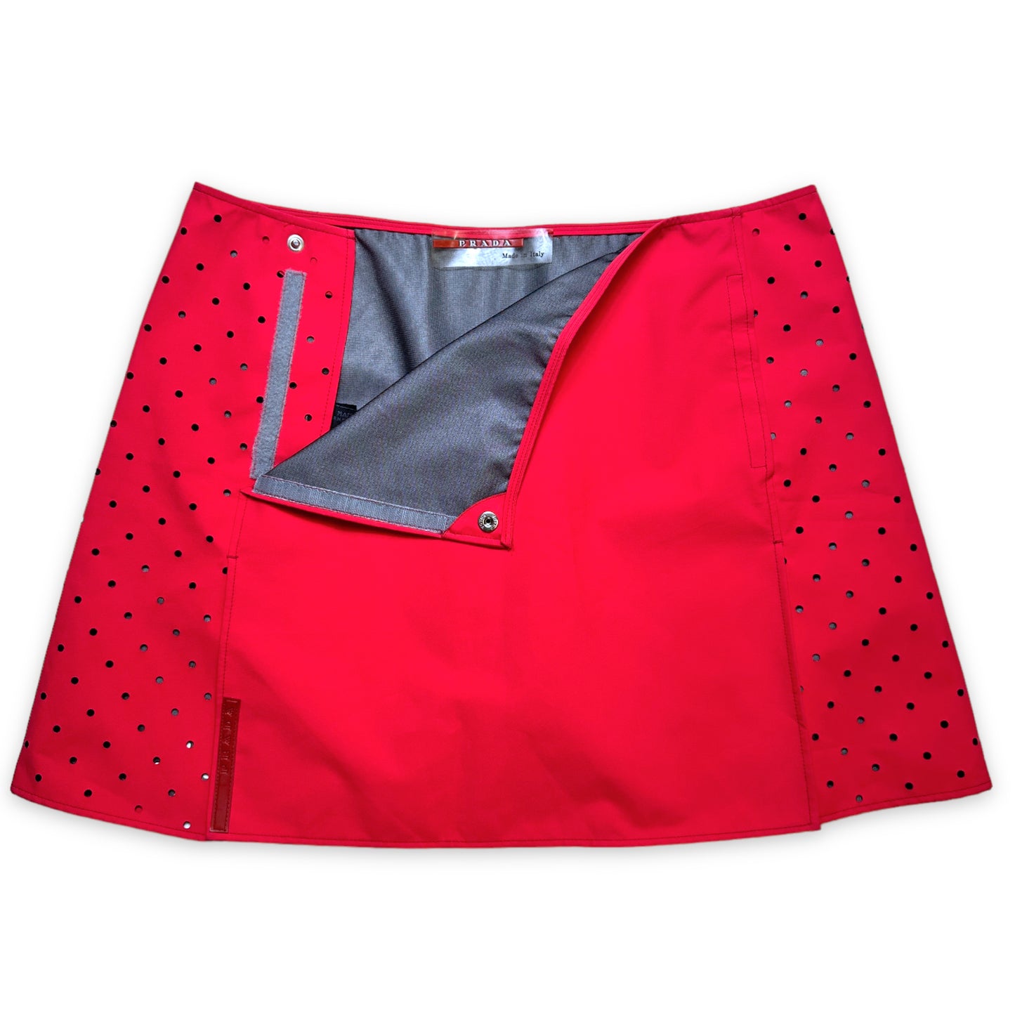 SS00' Prada Bright Fluorescent Pink Hooded Vest & Skirt Set - Womens 6-8