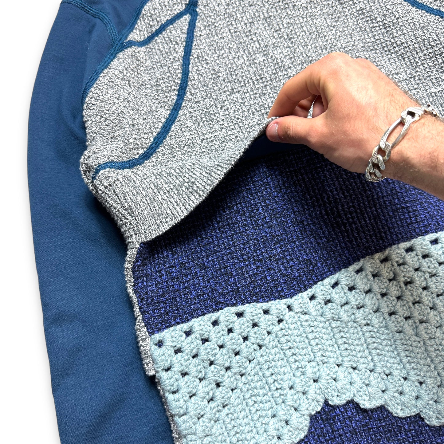 Craig Green Panelled Crochet Jumper - Small