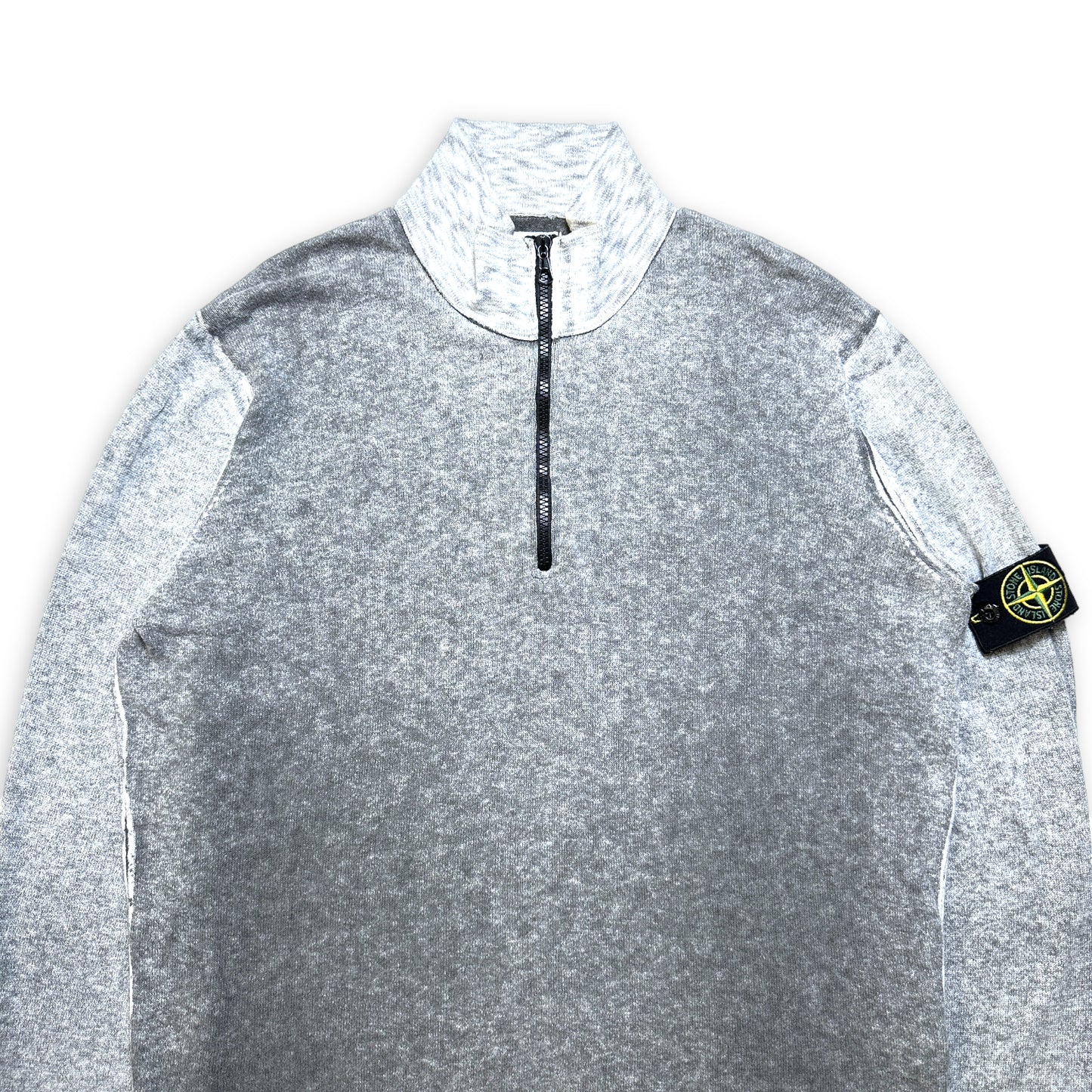 Stone Island Washed Grey Quarter Zip - Medium / Large