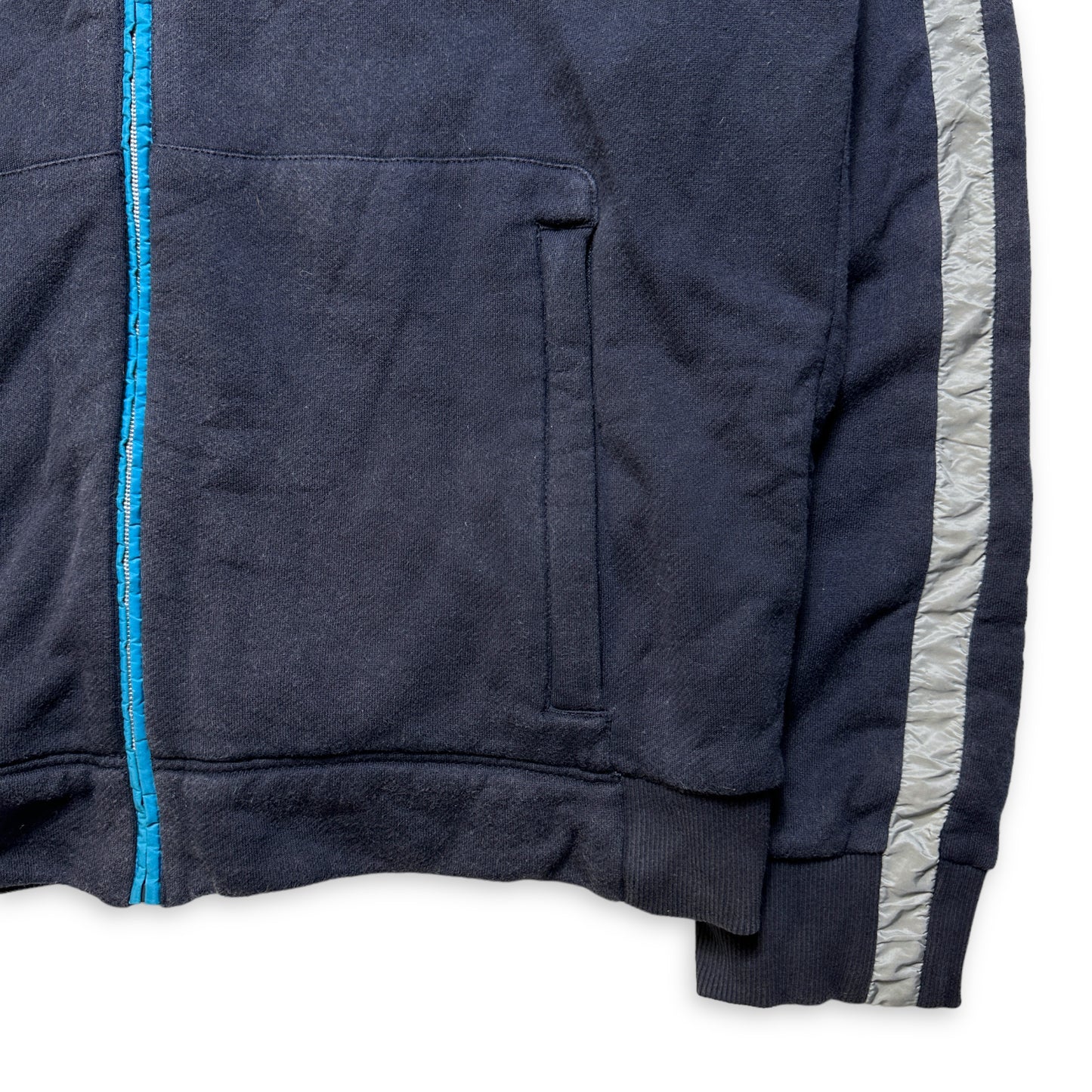 Prada Linea Rossa Sweat à capuche zippé à panneau fendu en nylon/coton - Moyen / Grand