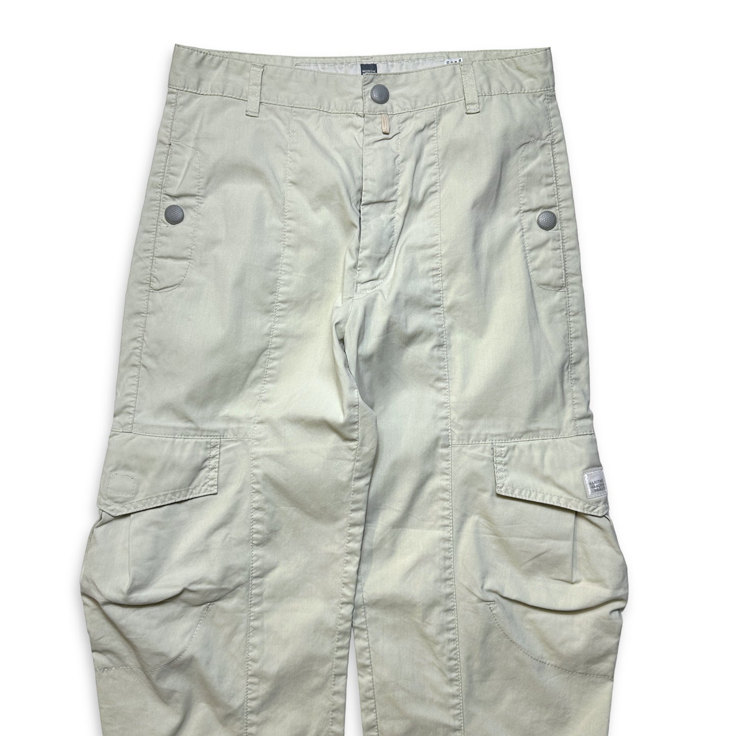 Marithé + François Girbaud Pantalon cargo multi-poches blanc cassé - Taille 28"