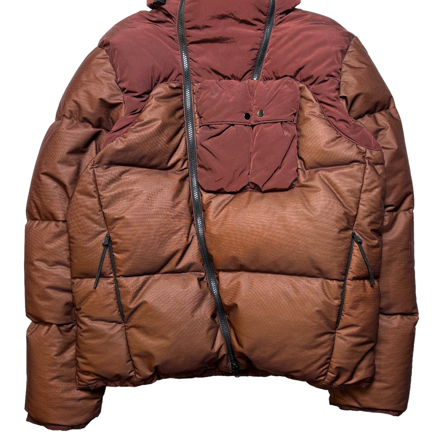 CP Company Burgundy Bi-Mesh Down Goggle Jacket - Medium / Large