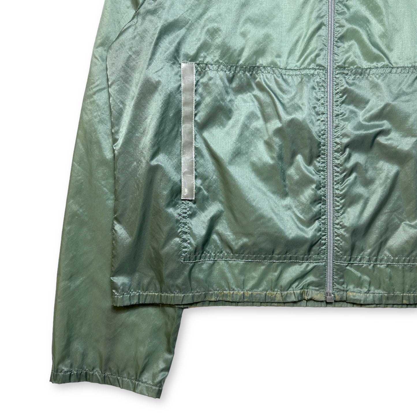 SS99' Prada Runway Veste verte 3M semi-transparente - Petit