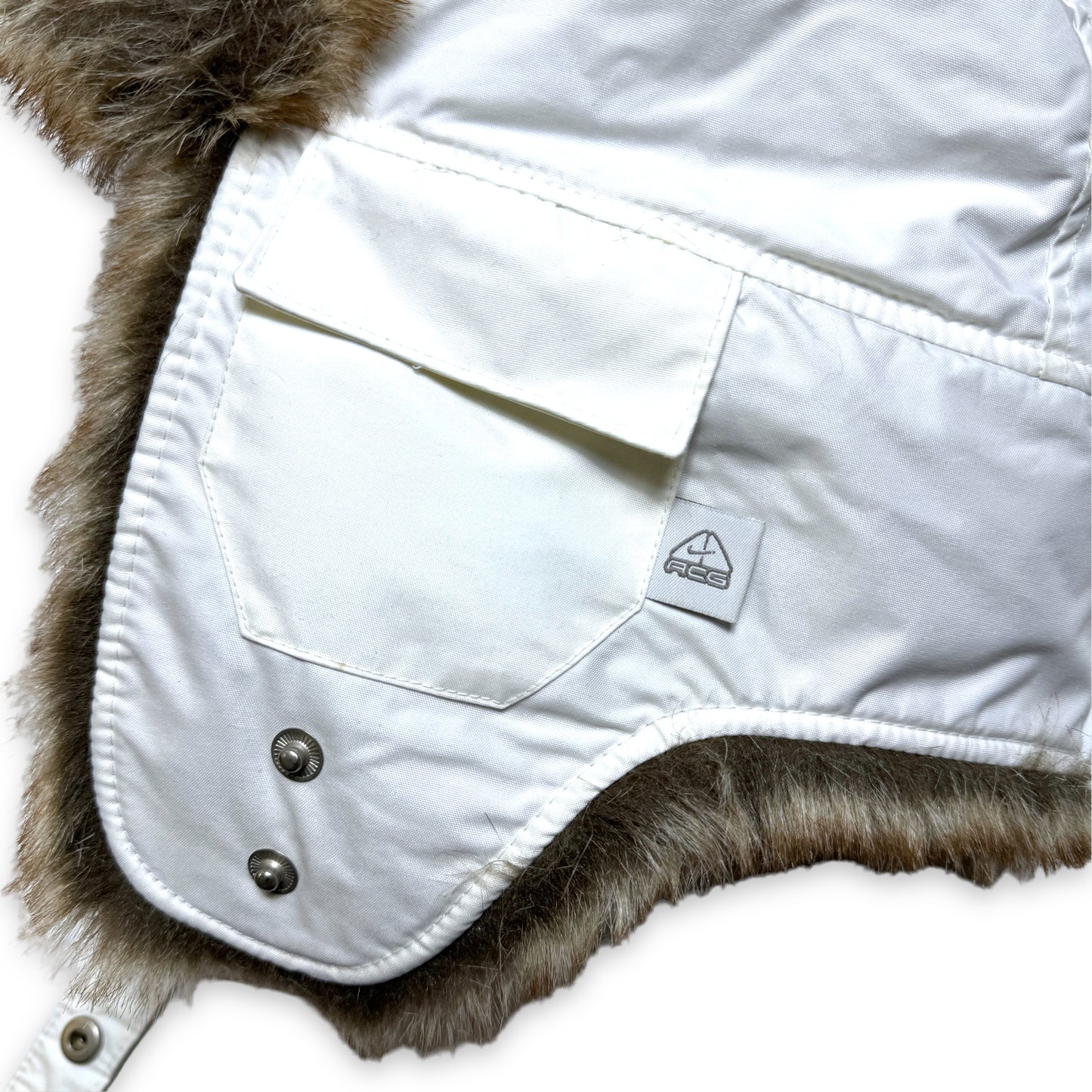 Nike ACG White Faux Fur Flight Hat