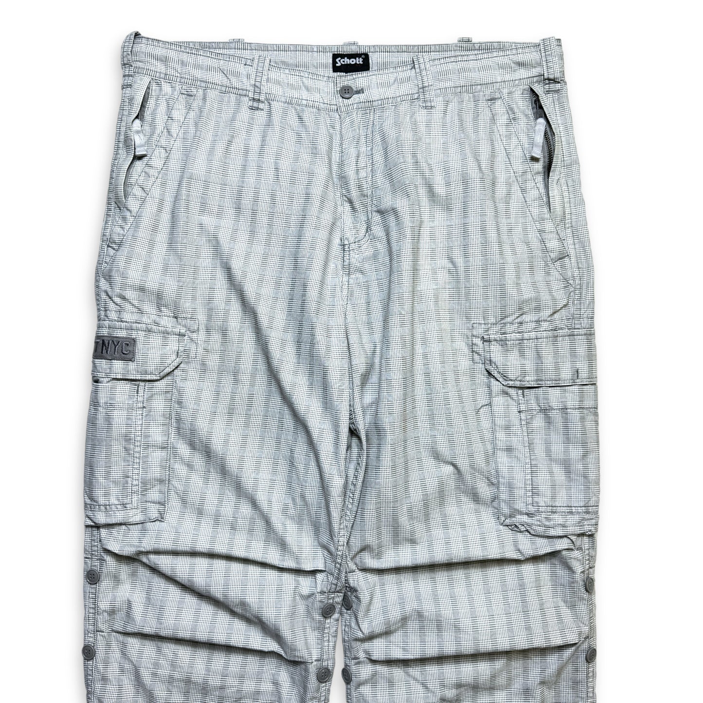 Schott チェック ルーズフィット パンツ - ウエスト 38 インチ