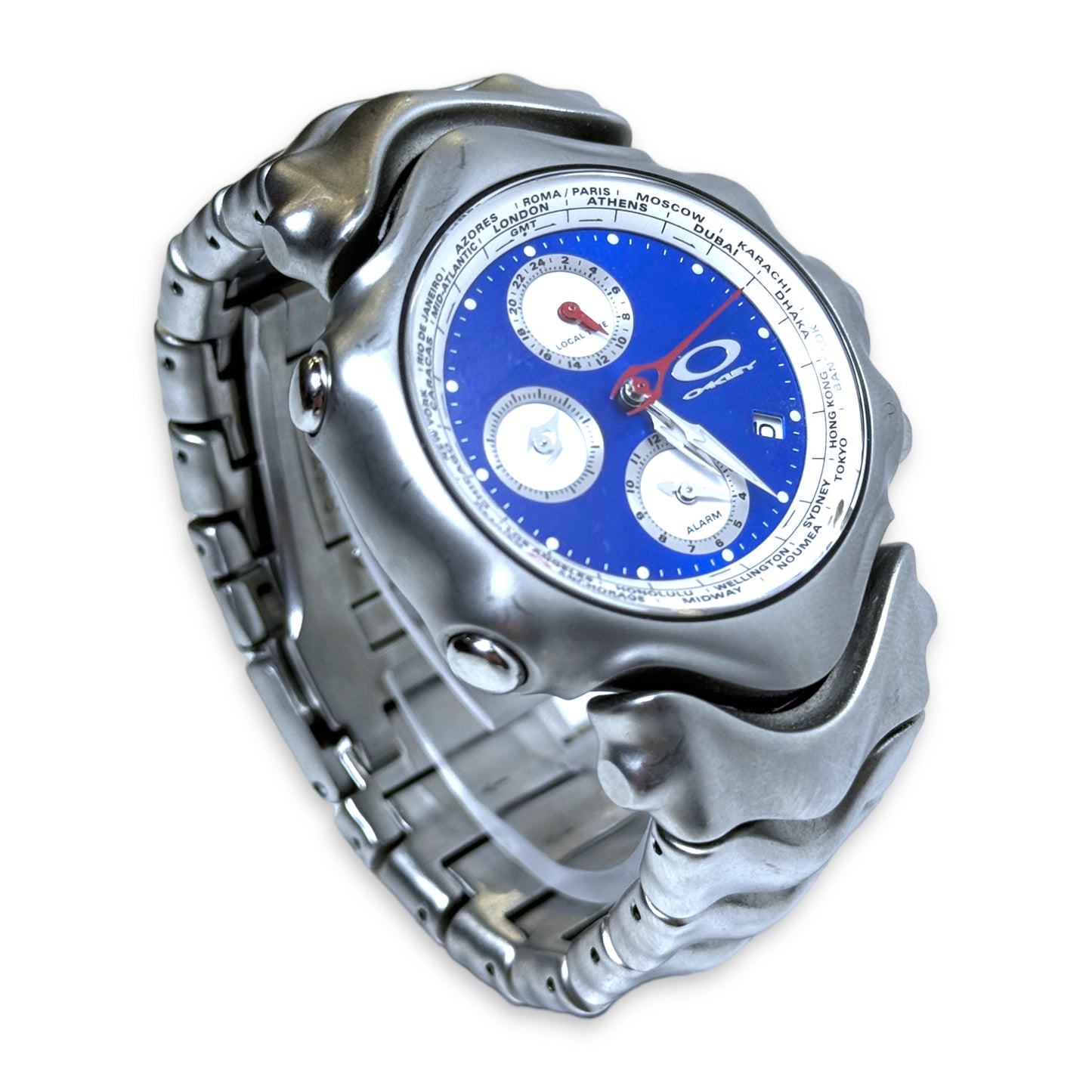 Montre analogique bleue aiguisée Oakley GMT 2003