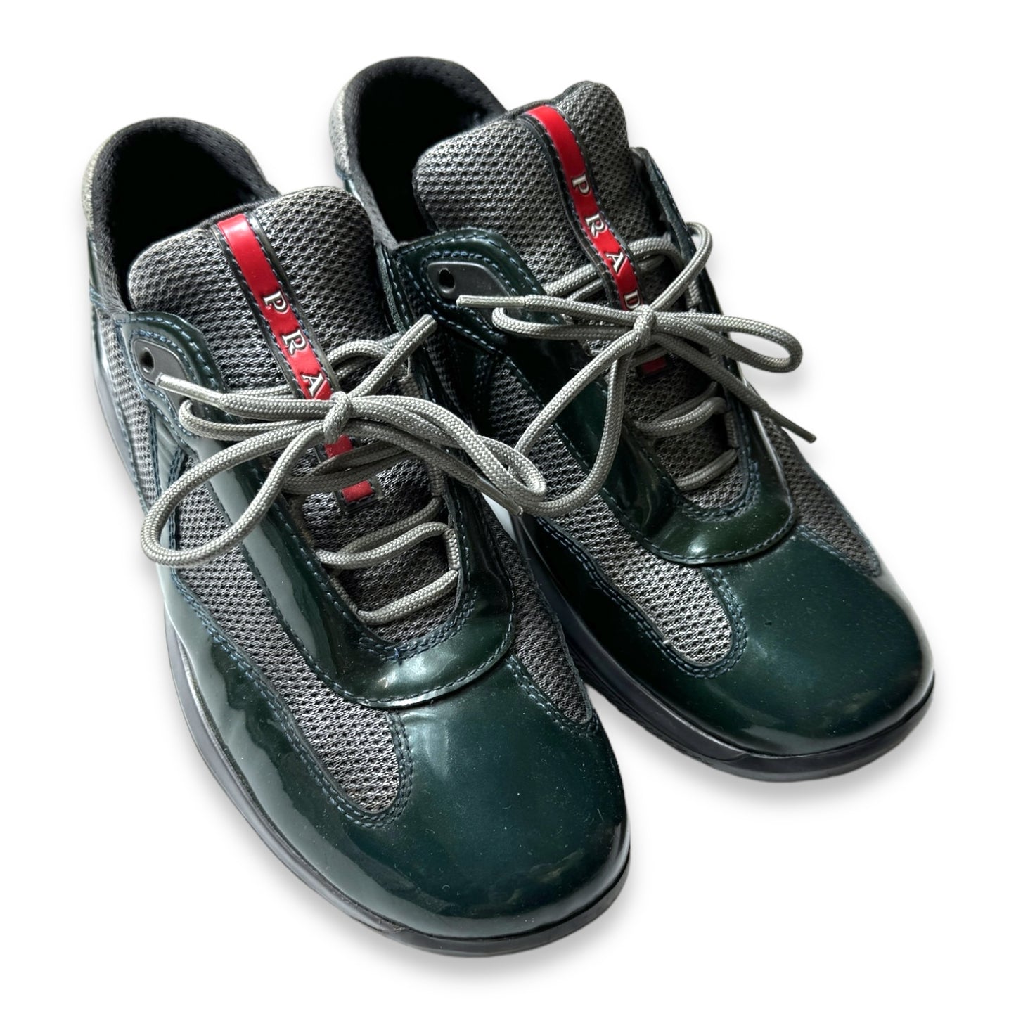 Prada Deep Green Patent American Cups - UK7 / US8