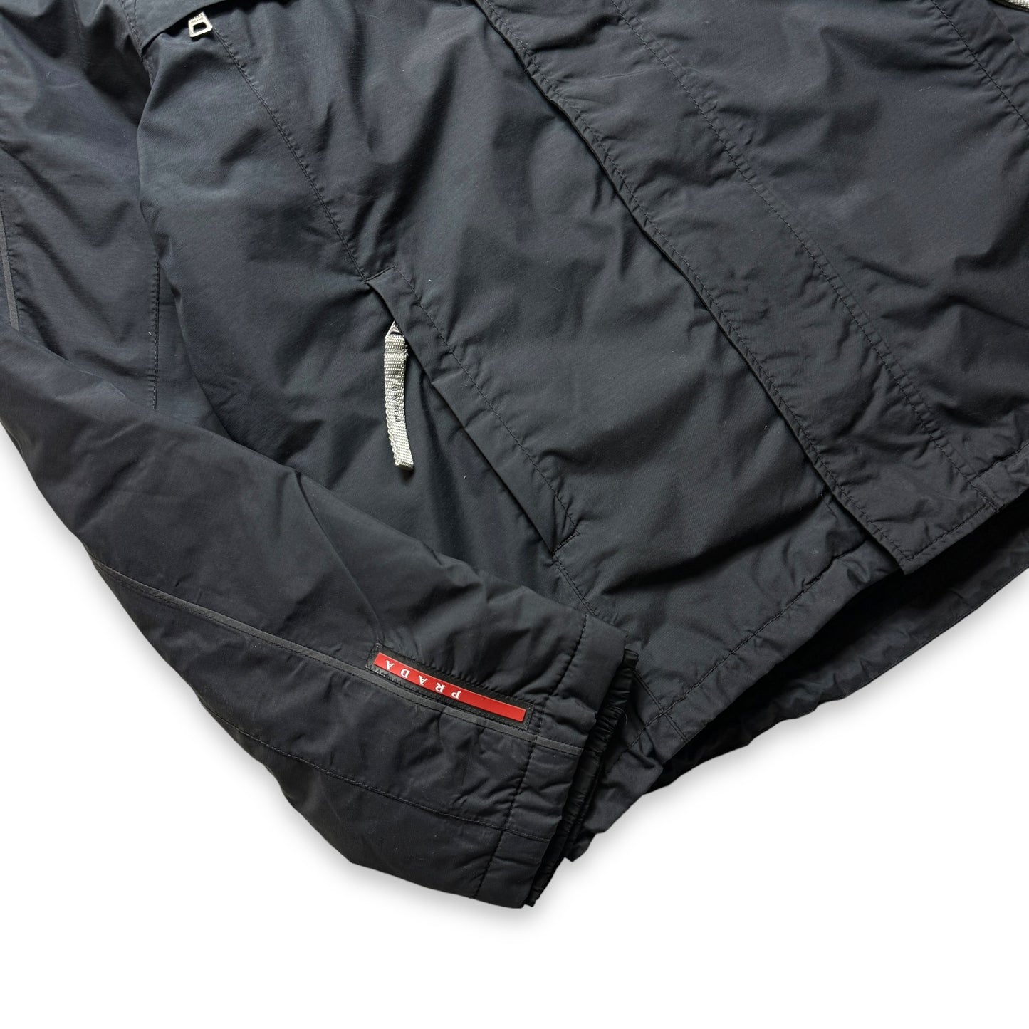 Early 2000's Prada Mainline Gore-Tex Jet Black Skii Jacket - Large / Extra Large