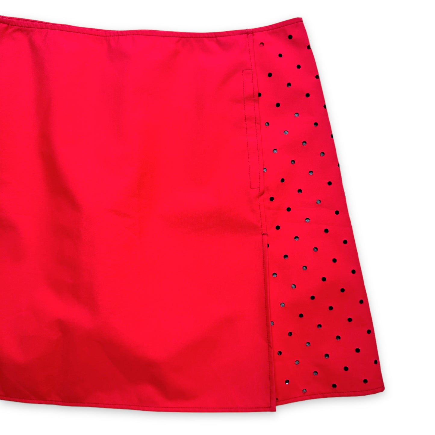 SS00' Prada Bright Fluorescent Pink Hooded Vest & Skirt Set - Womens 6-8