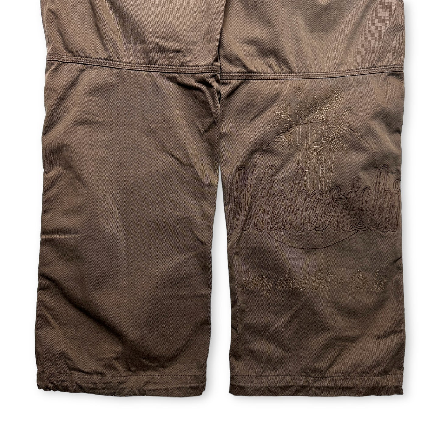 Pantalon en coton épais brodé marron Maharishi - Moyen
