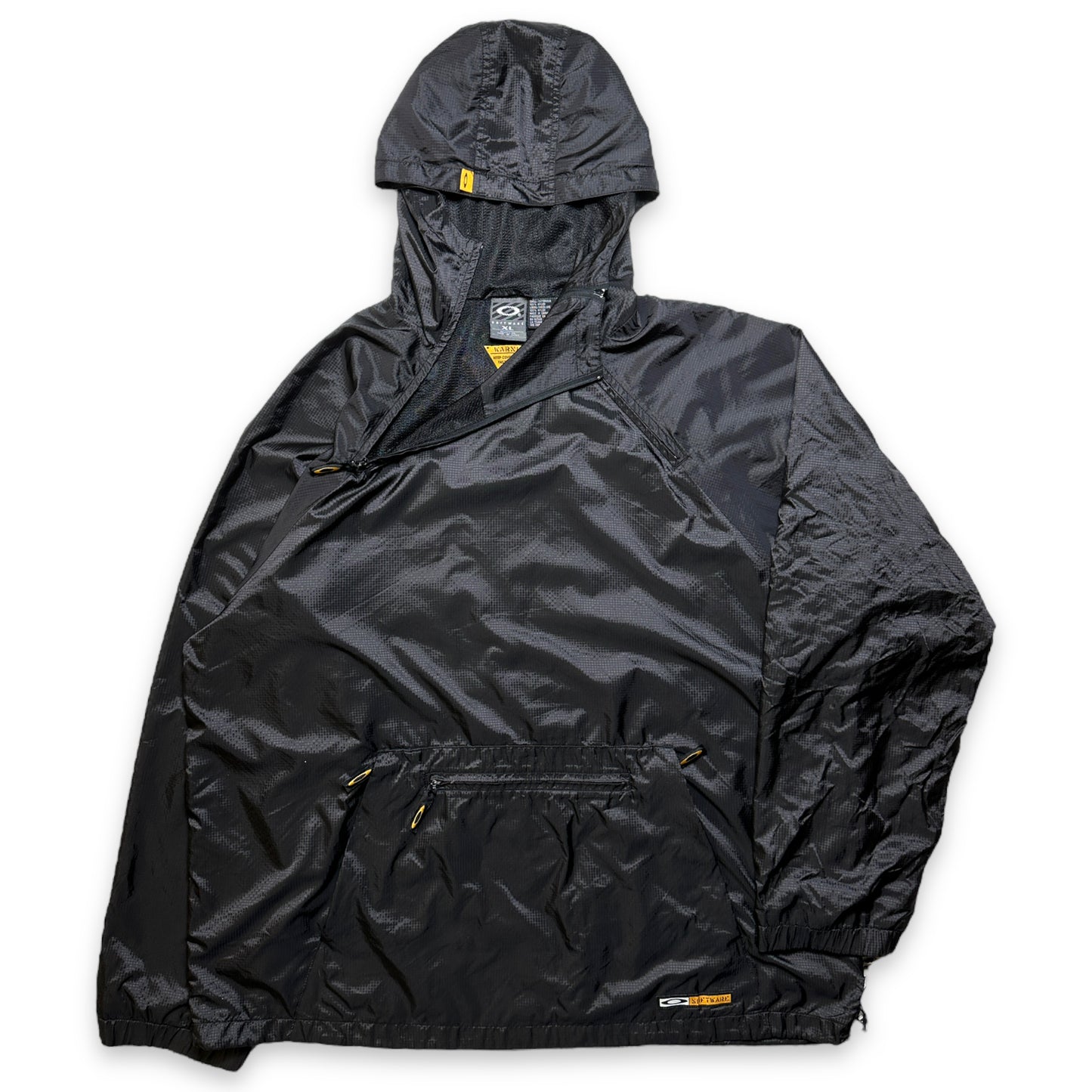 Oakley Software Jet Black Nylon Shimmer Pullover Anorak - Extra Large / Extra Extra Large