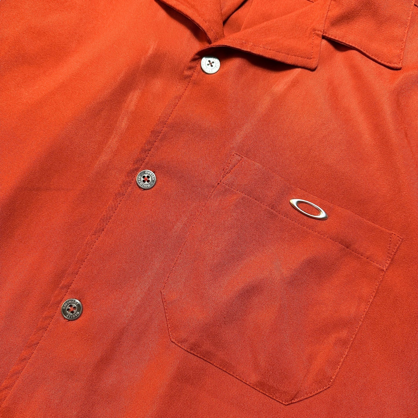 Oakley Software Burnt Orange Silk Shirt - Extra Large
