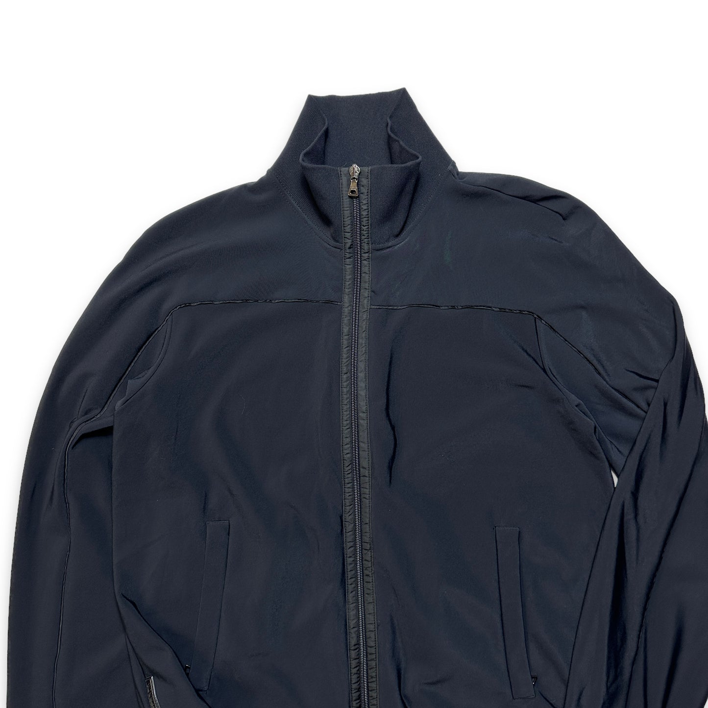 Prada Sport Veste de survêtement en cuir noir jais - Moyen