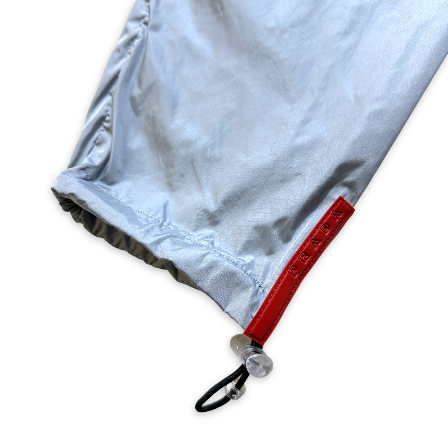 Pantalon en nylon bleu bébé Prada Sport SS00 - Taille 28"/30"