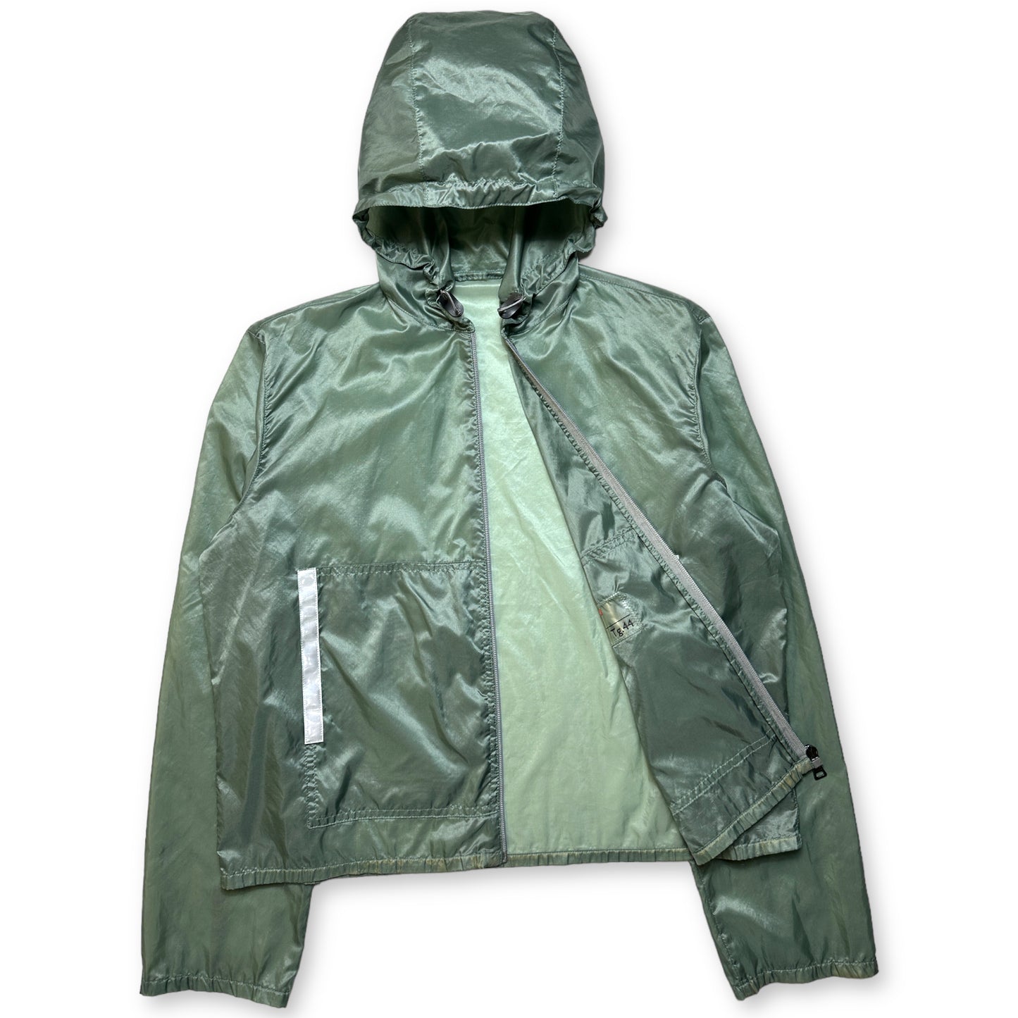 SS99' Prada Runway Veste verte 3M semi-transparente - Petit