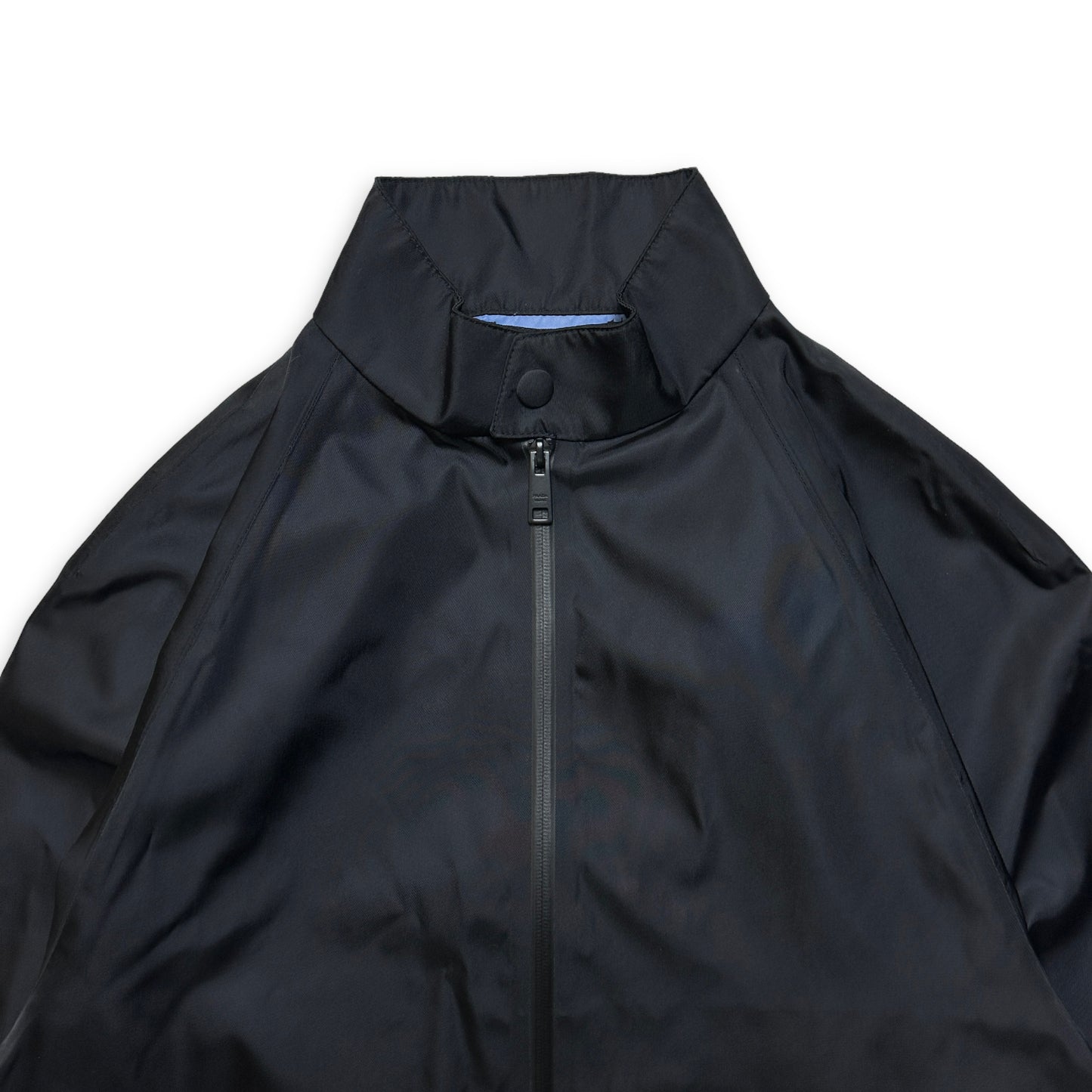 2018 Prada Jet Black Taped Seams Blouson Jacket - Medium