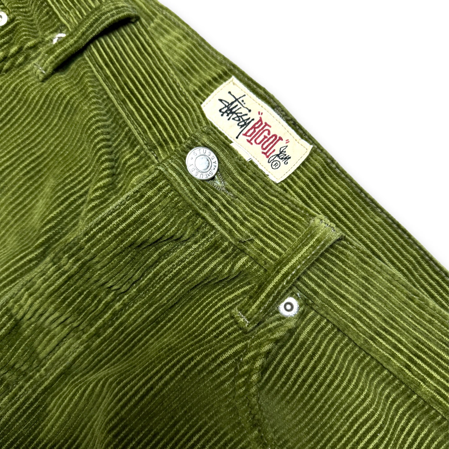 Stüssy Big Ol Sage Green Corduroy Trousers - 30" Waist