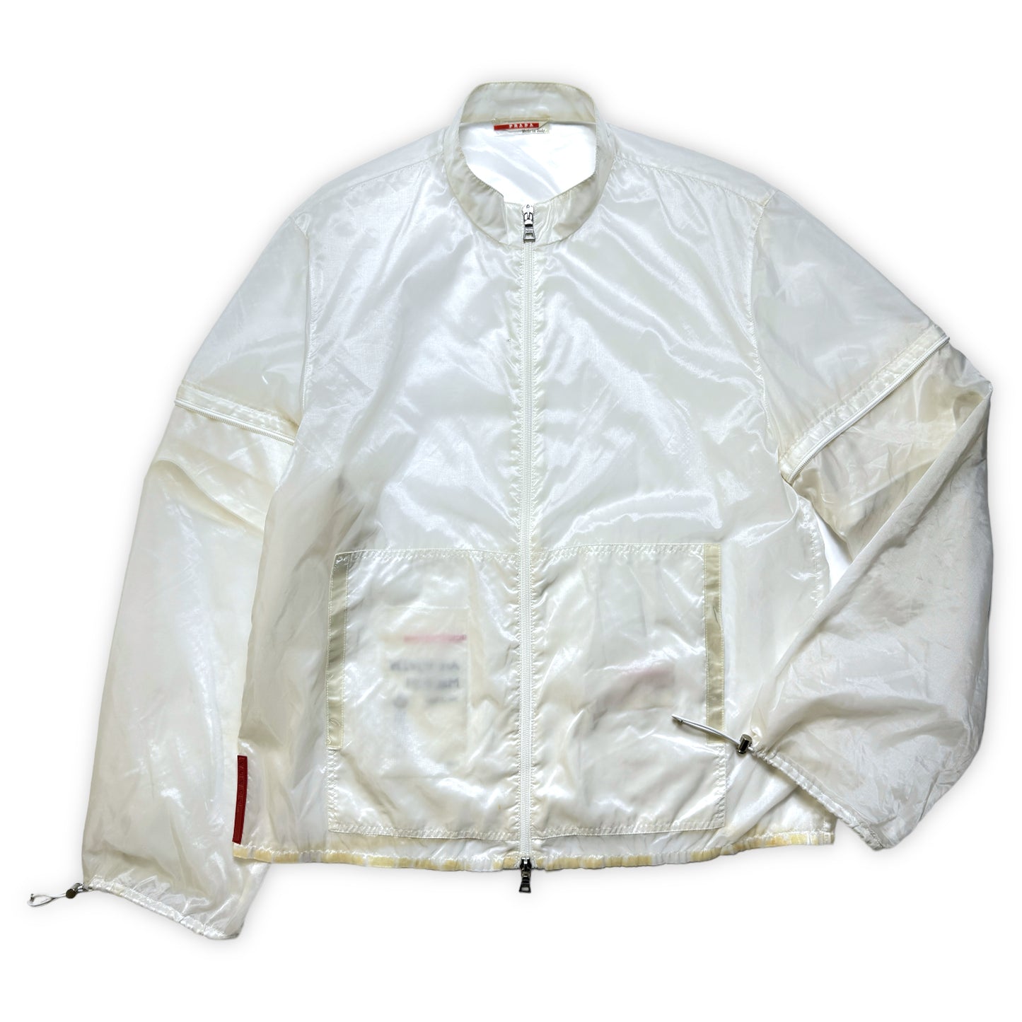 SS99' Veste semi-transparente en polyuréthane 2 en 1 Prada Sport - Grand / Extra Large