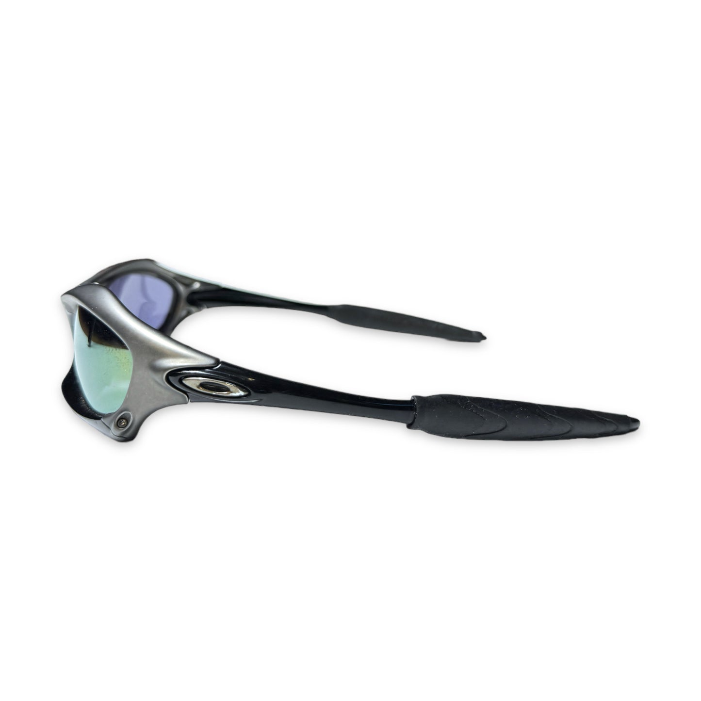2003 Oakley Splice Black Gunmetal Polished Black + Emerald Iridium Sunglasses