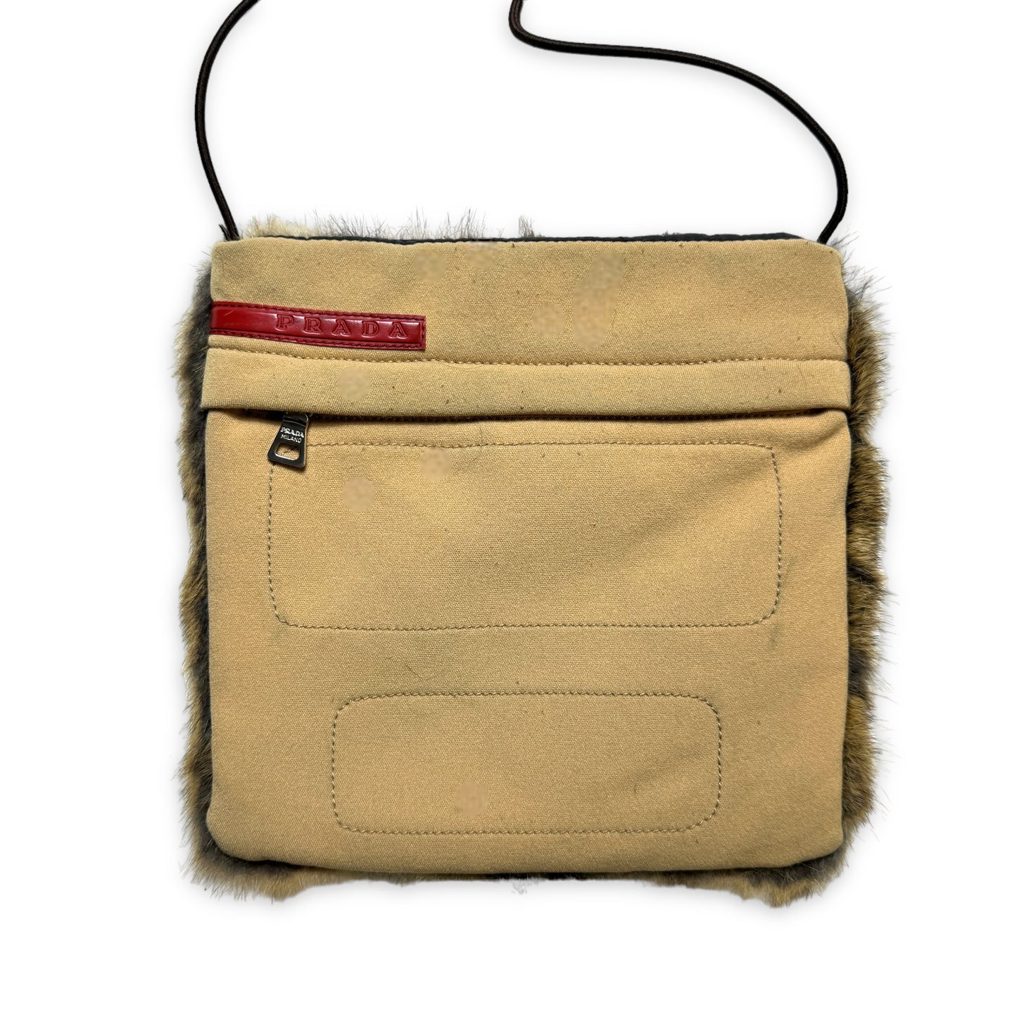Sac latéral en fourrure de hamster Prada Sport du début des années 2000