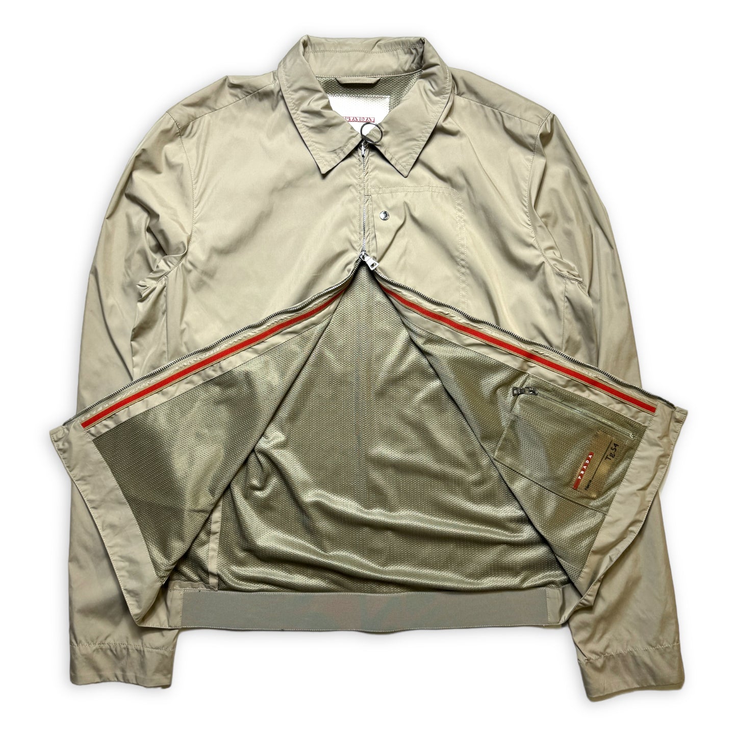 Prada Sport Beige Zipped Nylon Harrington - Large