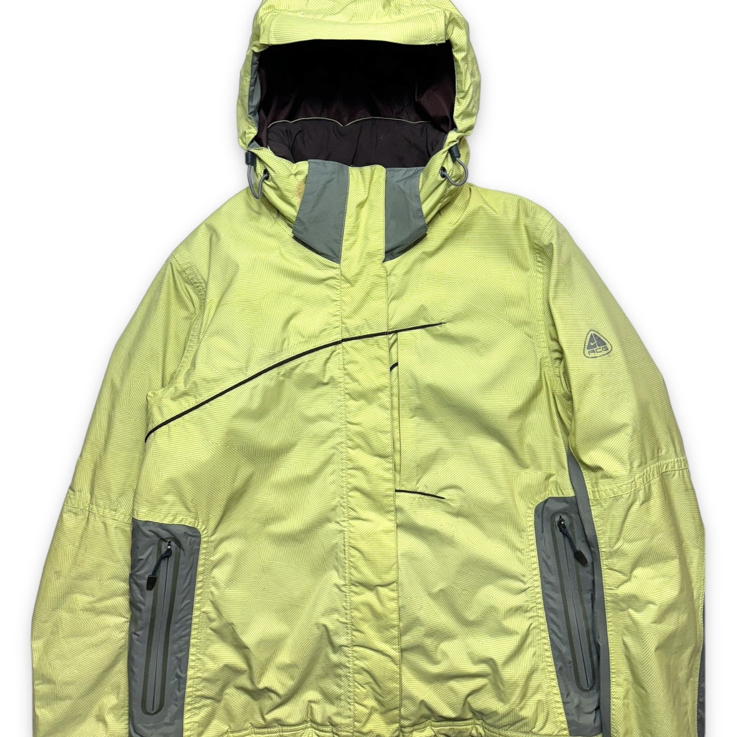 Early 2000's Nike ACG Washed Lime Green Padded Jacket - Small / Medium