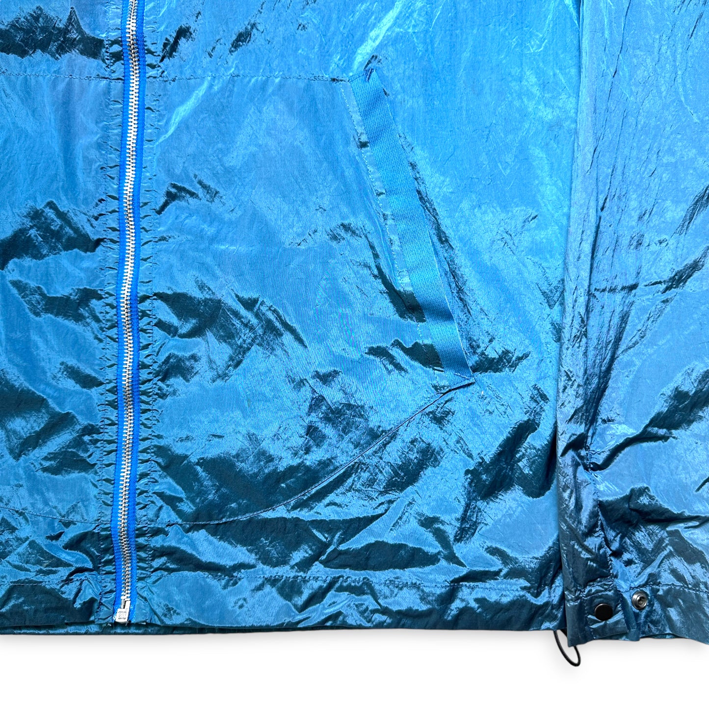 Échantillon de veste en métal en nylon à capuche bleu vif Stone Island - Moyen / Grand