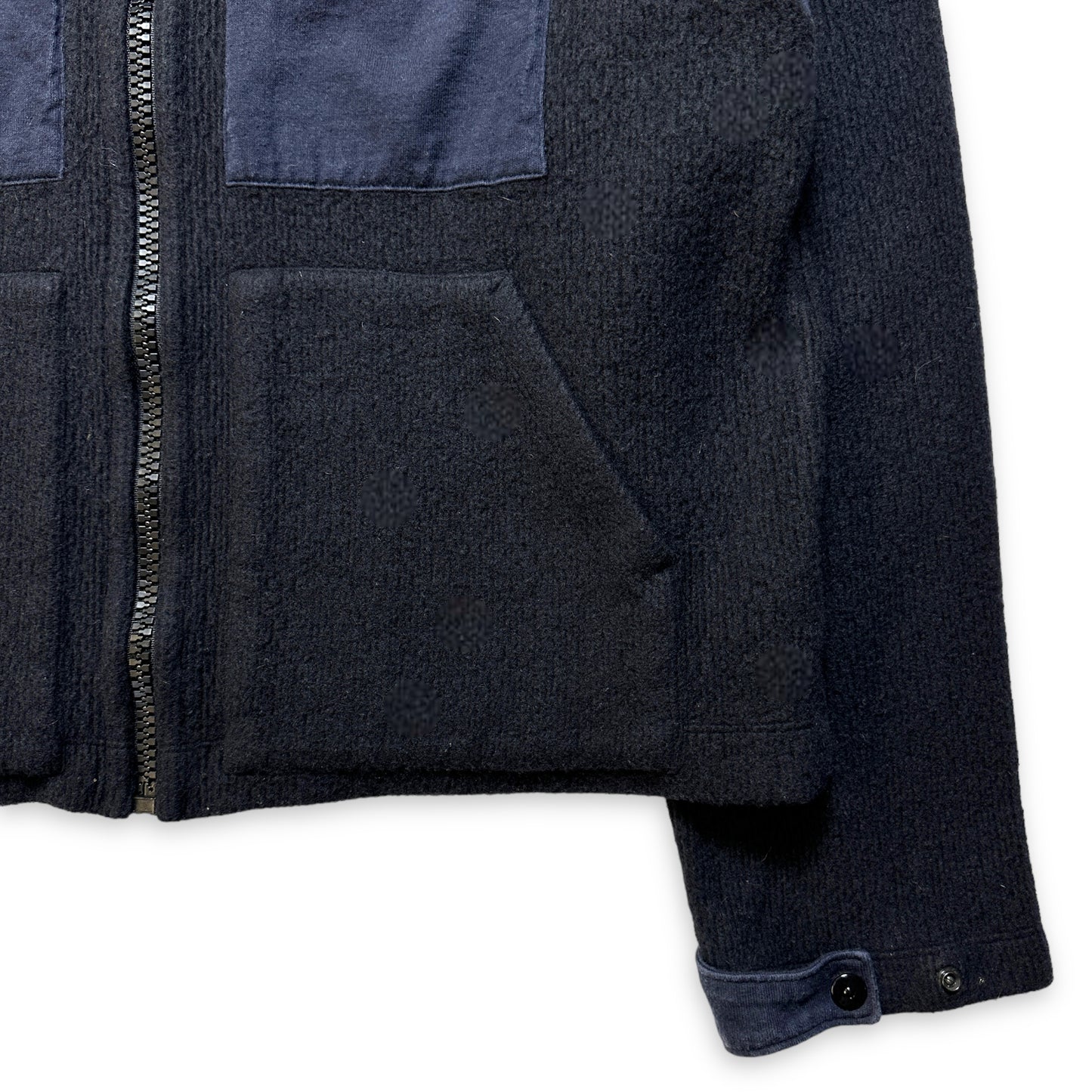 Début des années 2000 Stone Island Tricoté Double Poche Full Zip - Moyen / Grand
