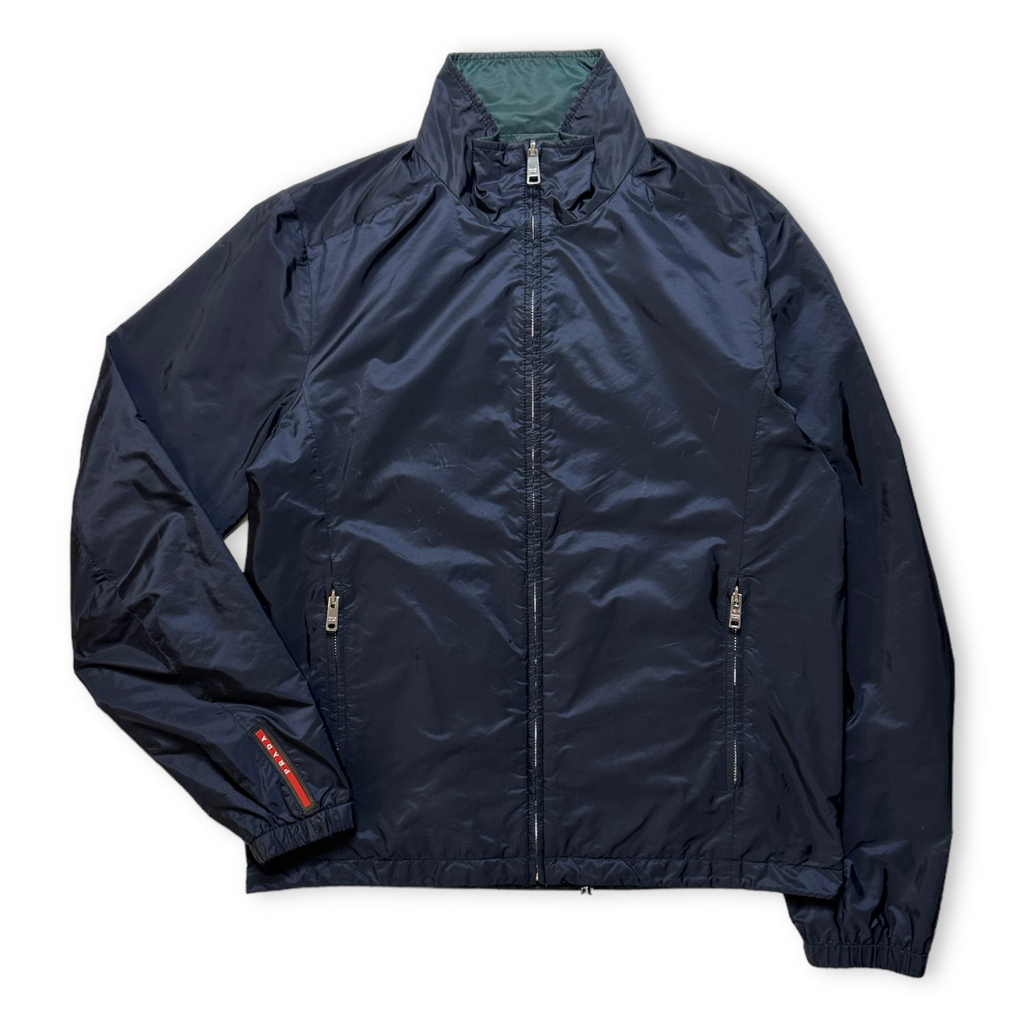 Prada Linea Rossa Veste Réversible Vert Bouteille/Marine - Moyen