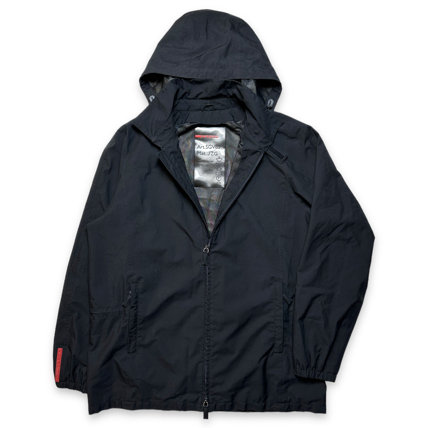 Early 2000's Prada Sport Black Hooded Jacket - Extra Large