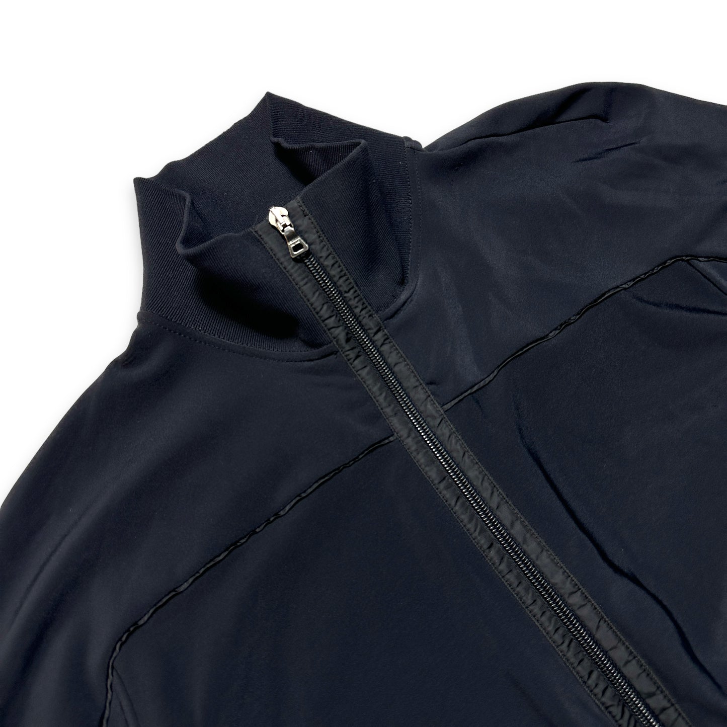 Prada Sport Veste de survêtement en cuir noir jais - Moyen