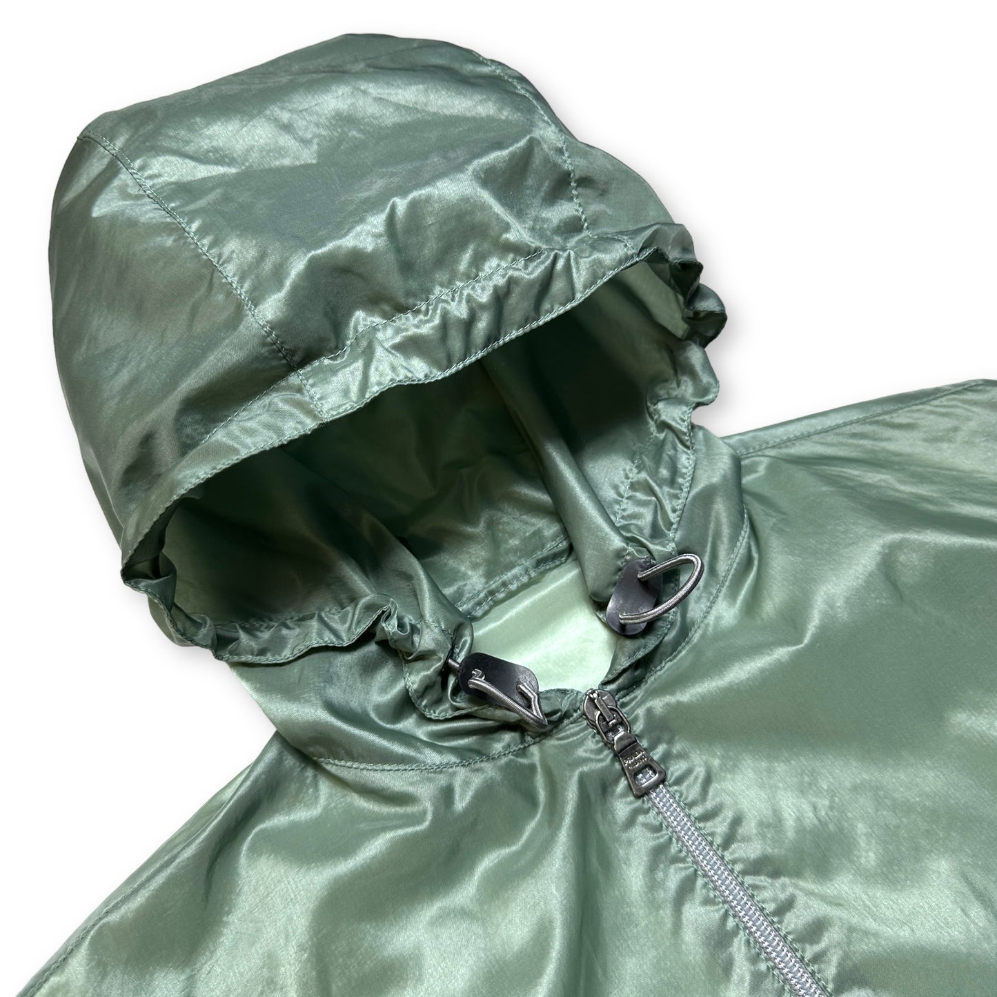 SS99' Prada Runway Veste verte 3M semi-transparente - Petit