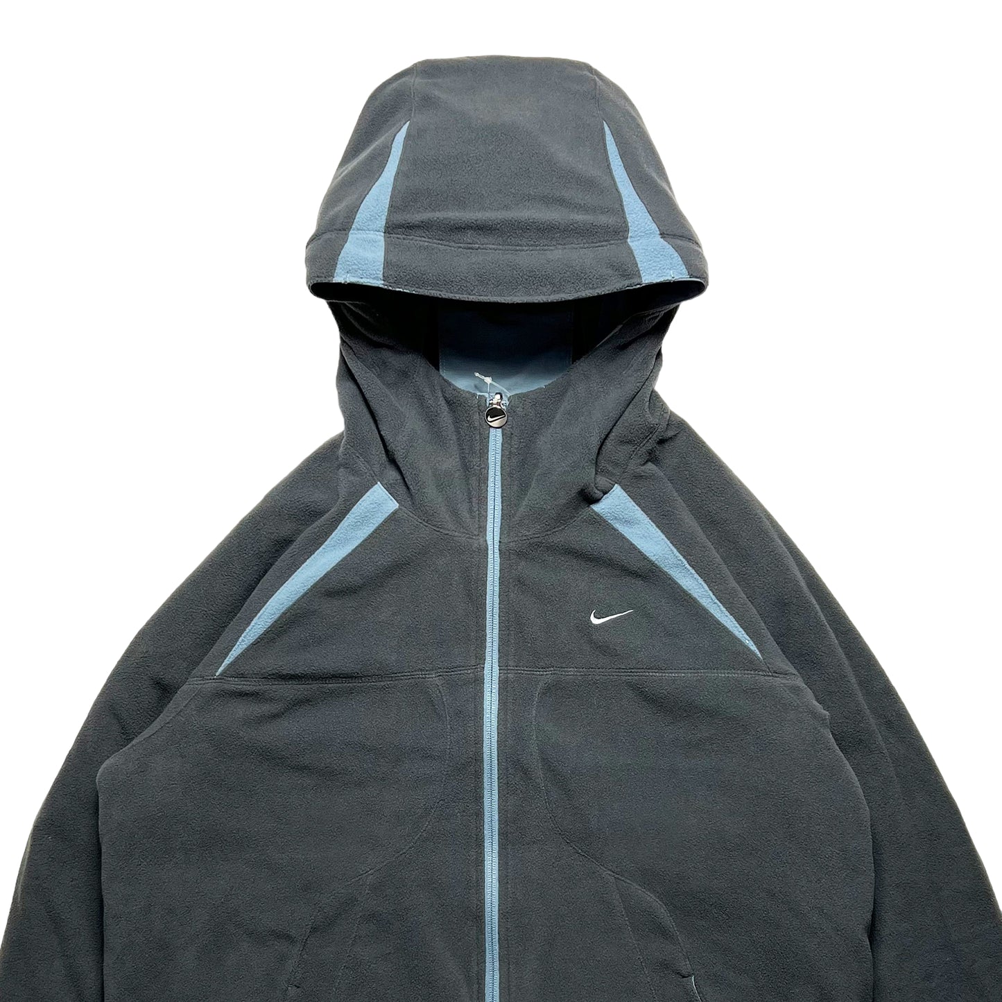 Veste réversible à empiècements en nylon/polaire Nike bleu acier - Moyen