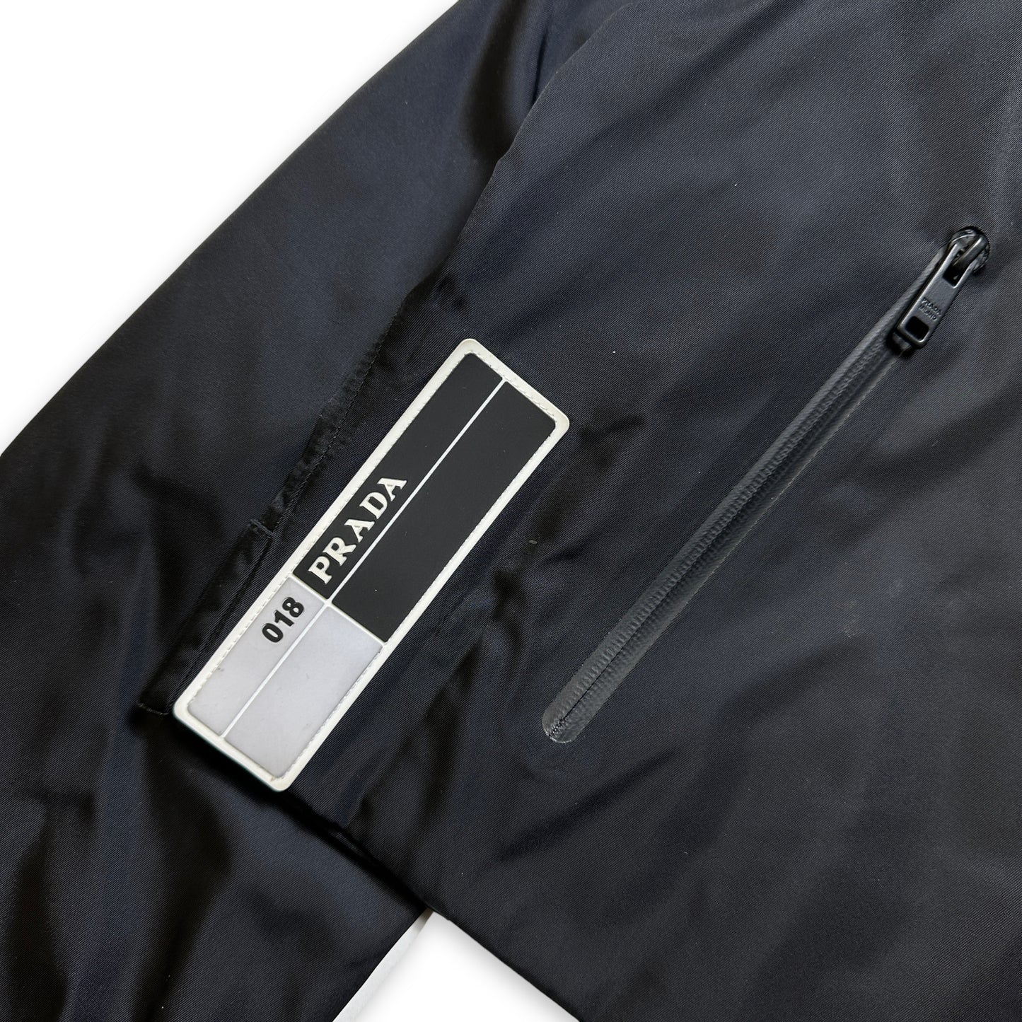 2018 Prada Jet Black Taped Seams Blouson Jacket - Medium