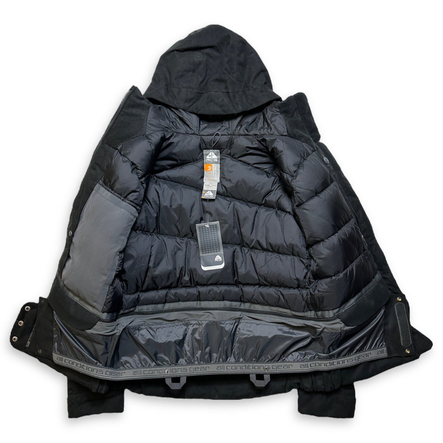 Nike ACG Jet Black Suede Padded Jacket - Small / Medium