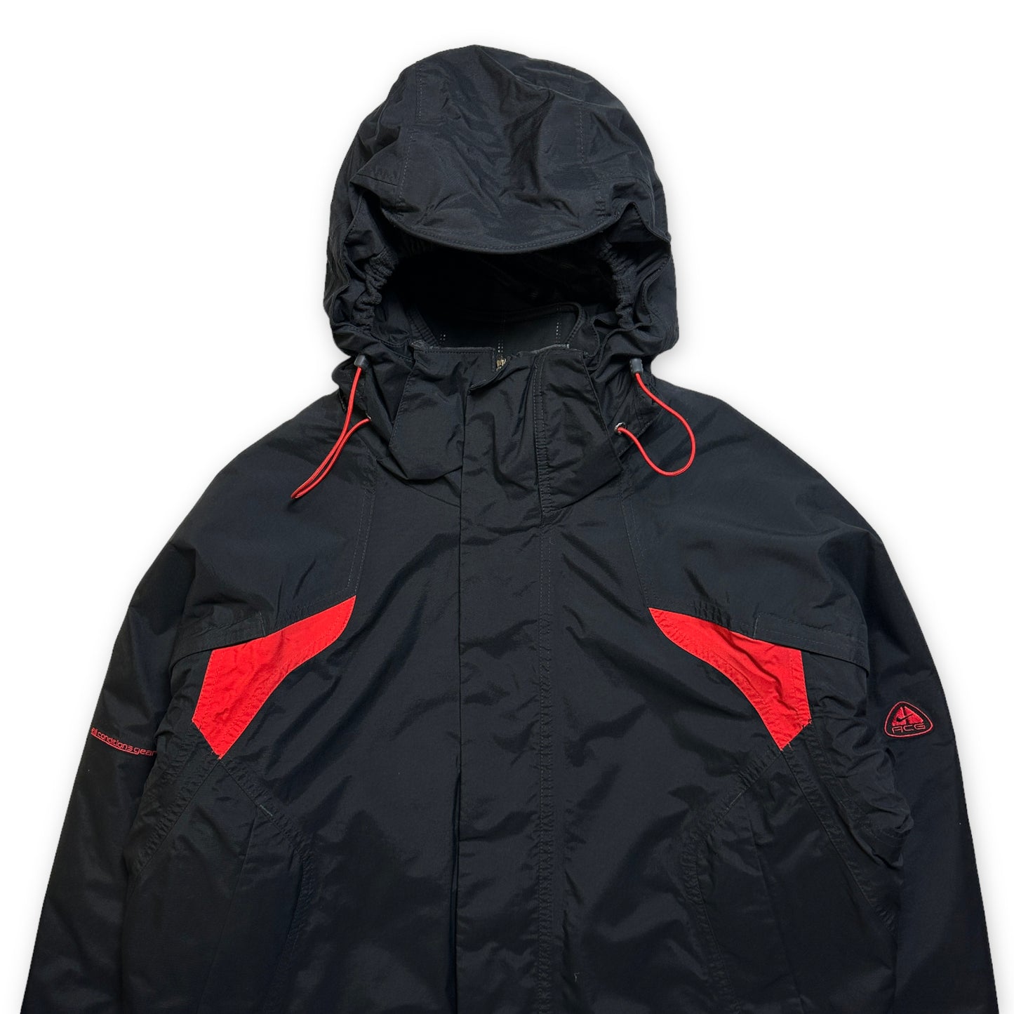 Early 2000's Nike ACG Black/Red 2in1 Padded Jacket - Medium