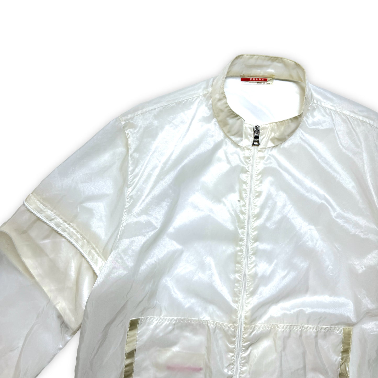 SS99' Veste semi-transparente en polyuréthane 2 en 1 Prada Sport - Grand / Extra Large