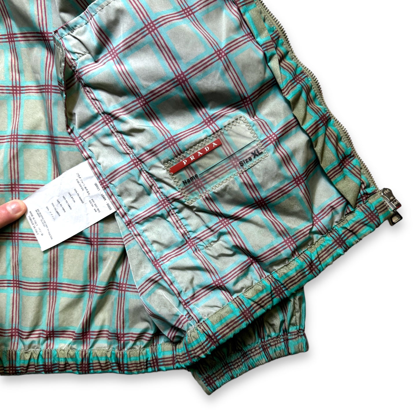 Veste à carreaux en nylon Prada Main Line 2007 - Grand