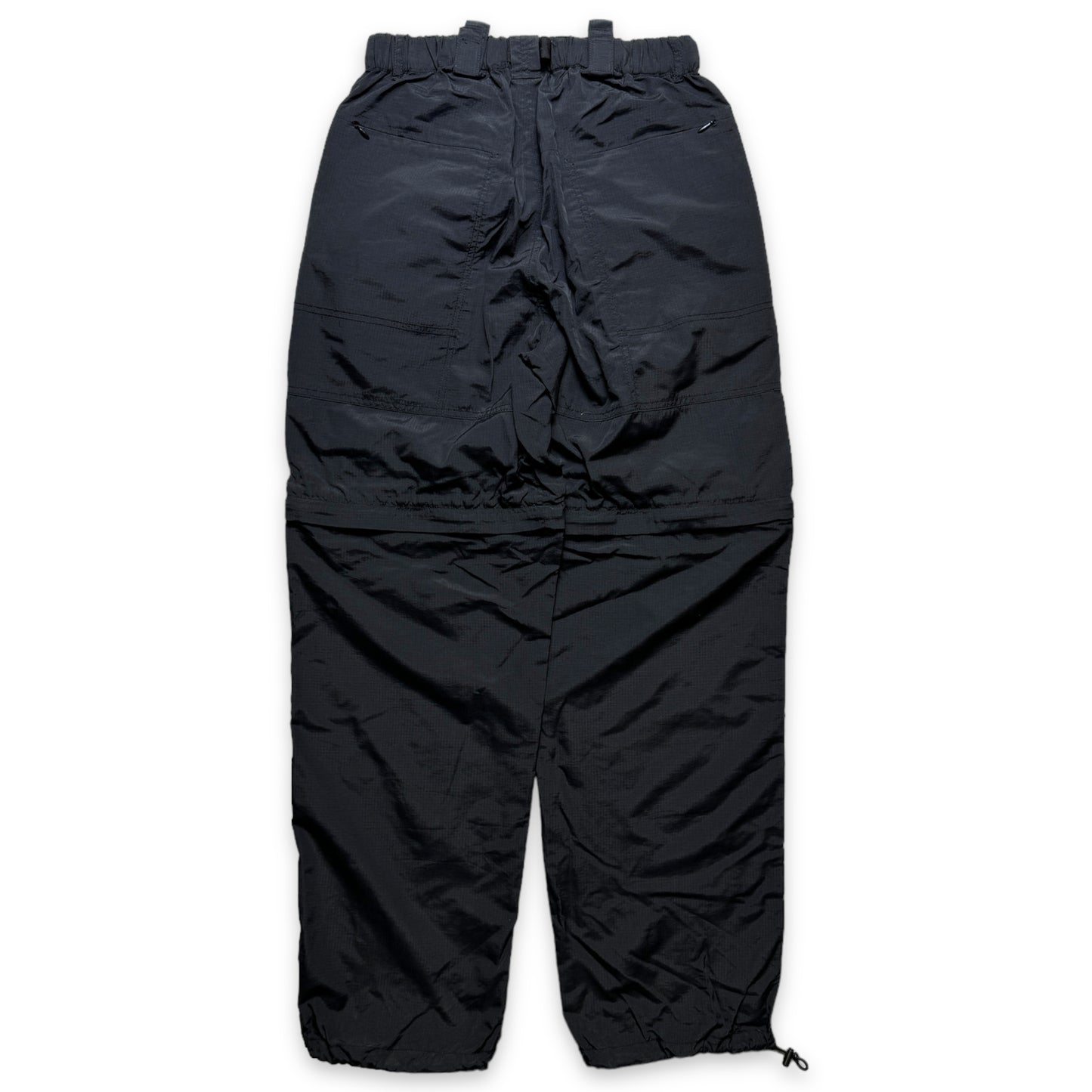 Pantalon cargo Stüssy Jet Black Ripstop 2in1 Zip Off du début des années 2000 - Taille 30"