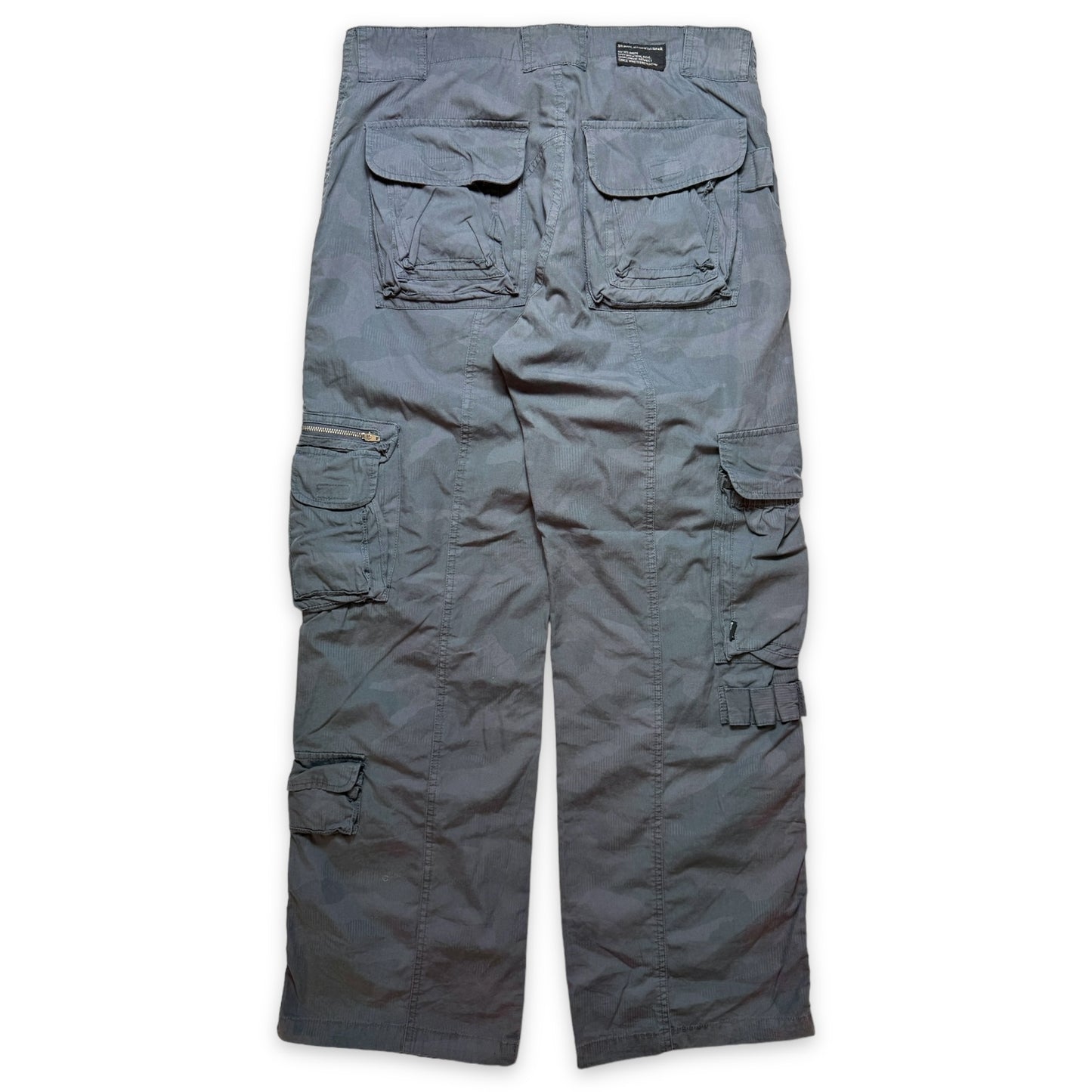 Early 2000's Stüssy Grey Camo Multi Pocket Cargo Pant