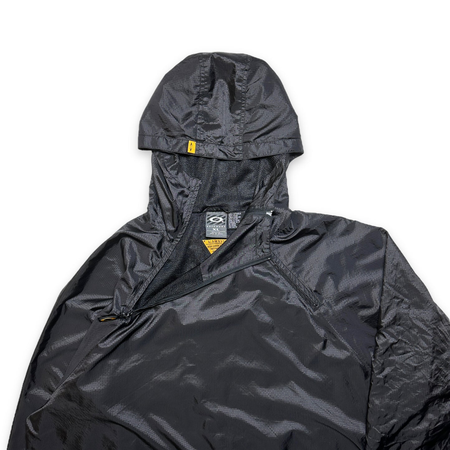 Oakley Software Jet Black Nylon Shimmer Pullover Anorak - Extra Large / Extra Extra Large
