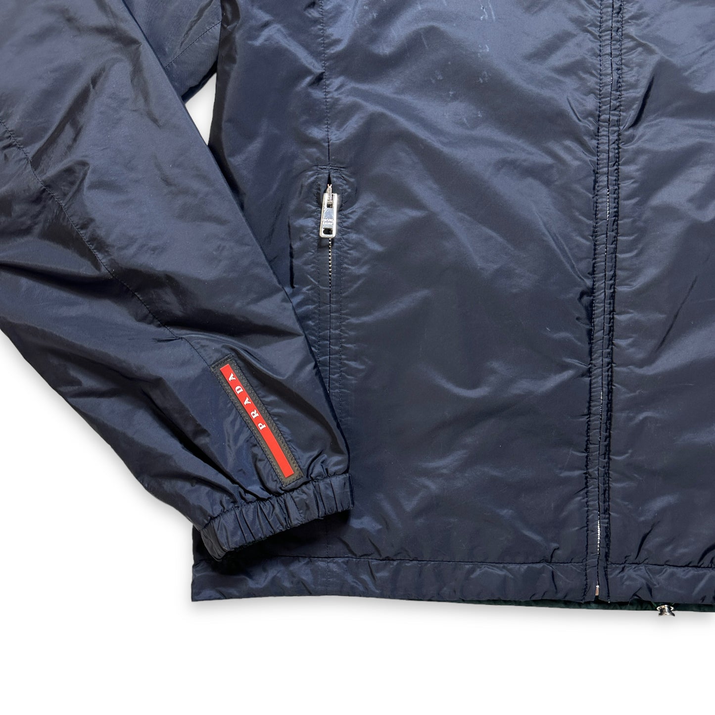 Prada Linea Rossa Veste Réversible Vert Bouteille/Marine - Moyen