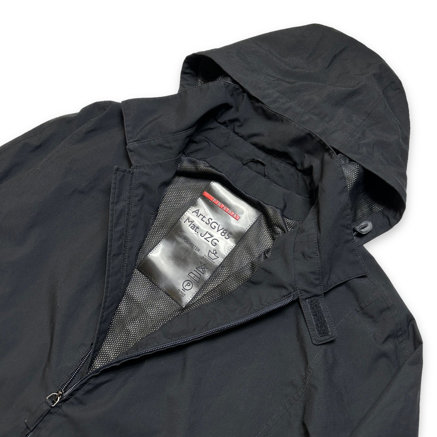 Early 2000's Prada Sport Black Hooded Jacket - Extra Large