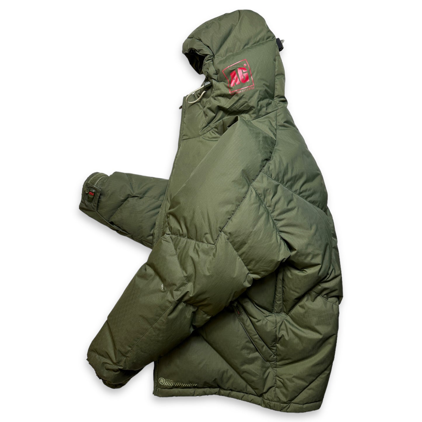 Analog Green Rip-Stop Multi-Pocket Puffer