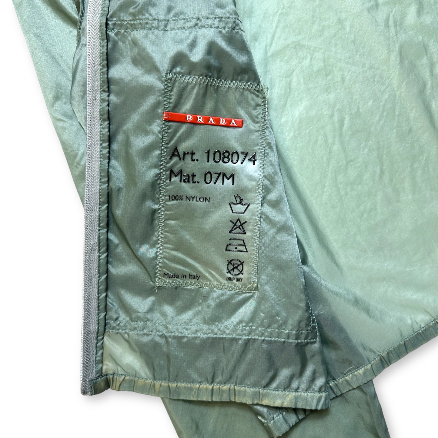SS99' Prada Runway Veste verte 3M semi-transparente - Petit